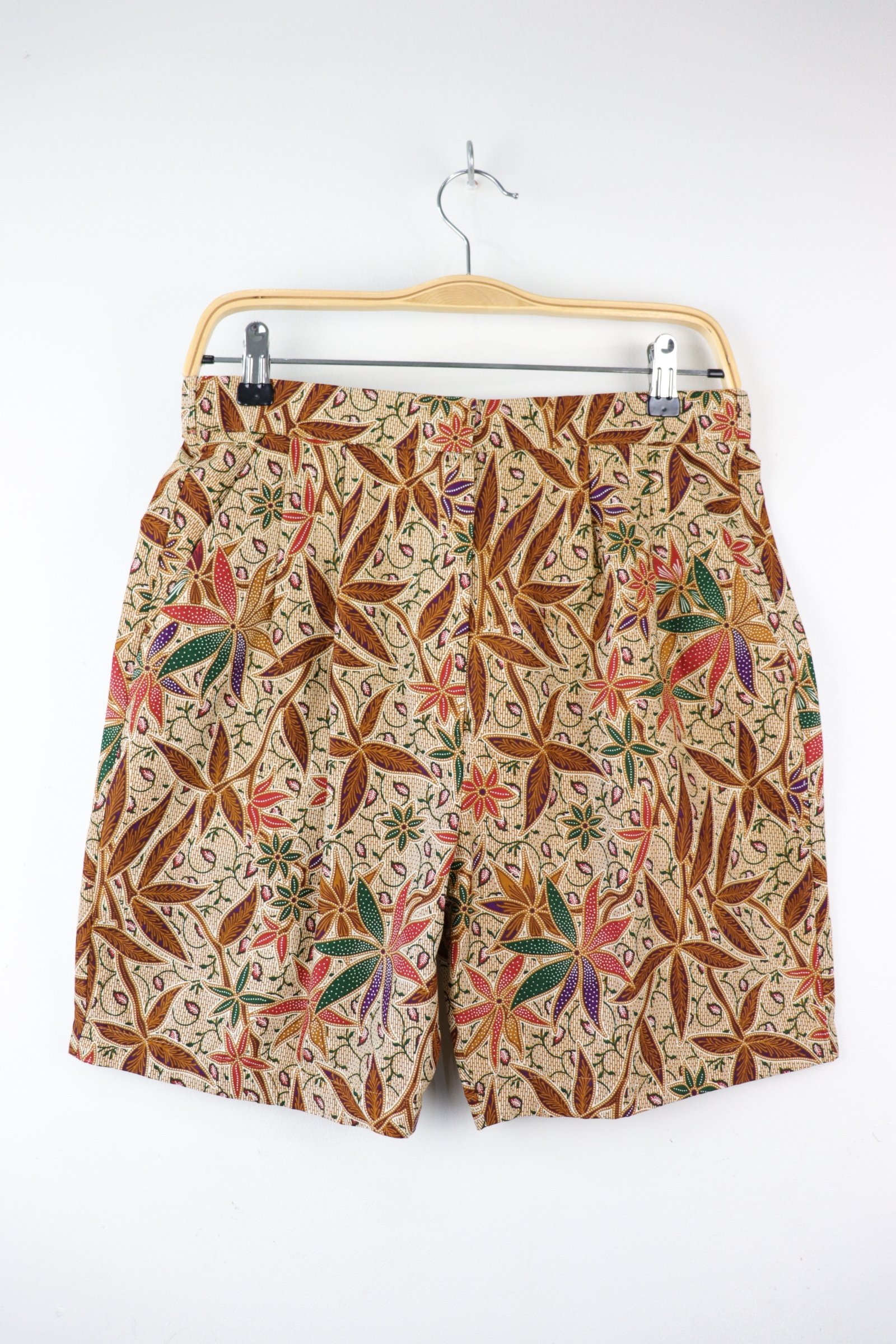 Tailored Batik Shorts - Autumn Warmth (L)