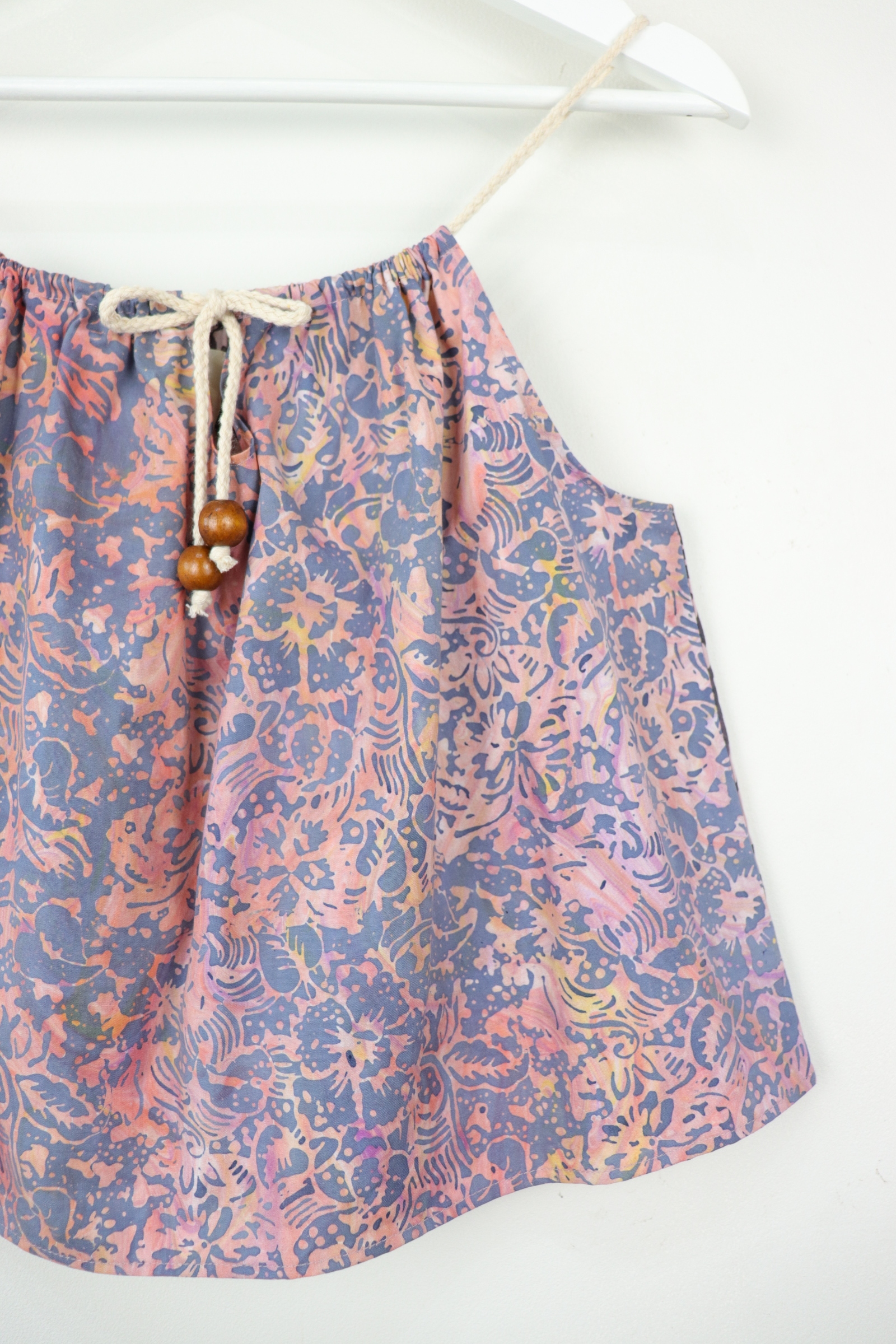 Two-tone Getaway Batik Top - Los Coloradas [ Handmade ]