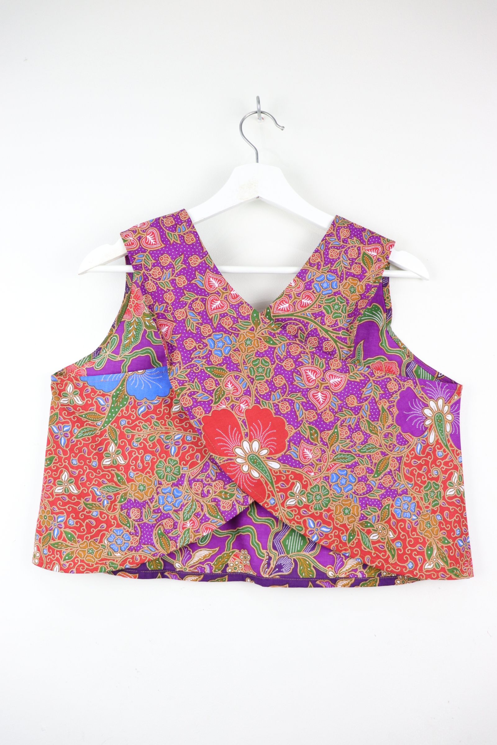 Two-Tone Napkin Batik Top - Lilac Heart (M)