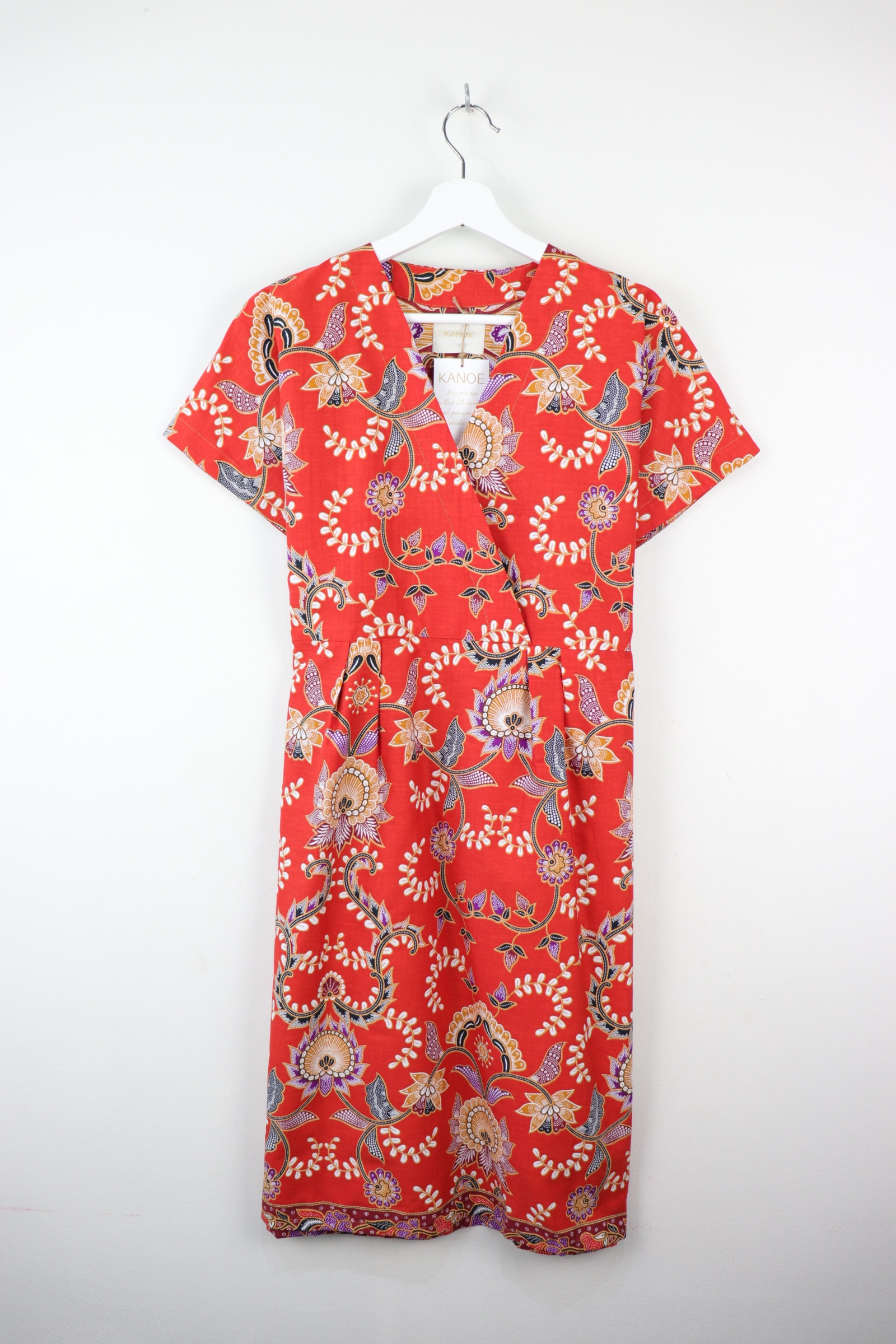 Kimono wrap dress - Coral
