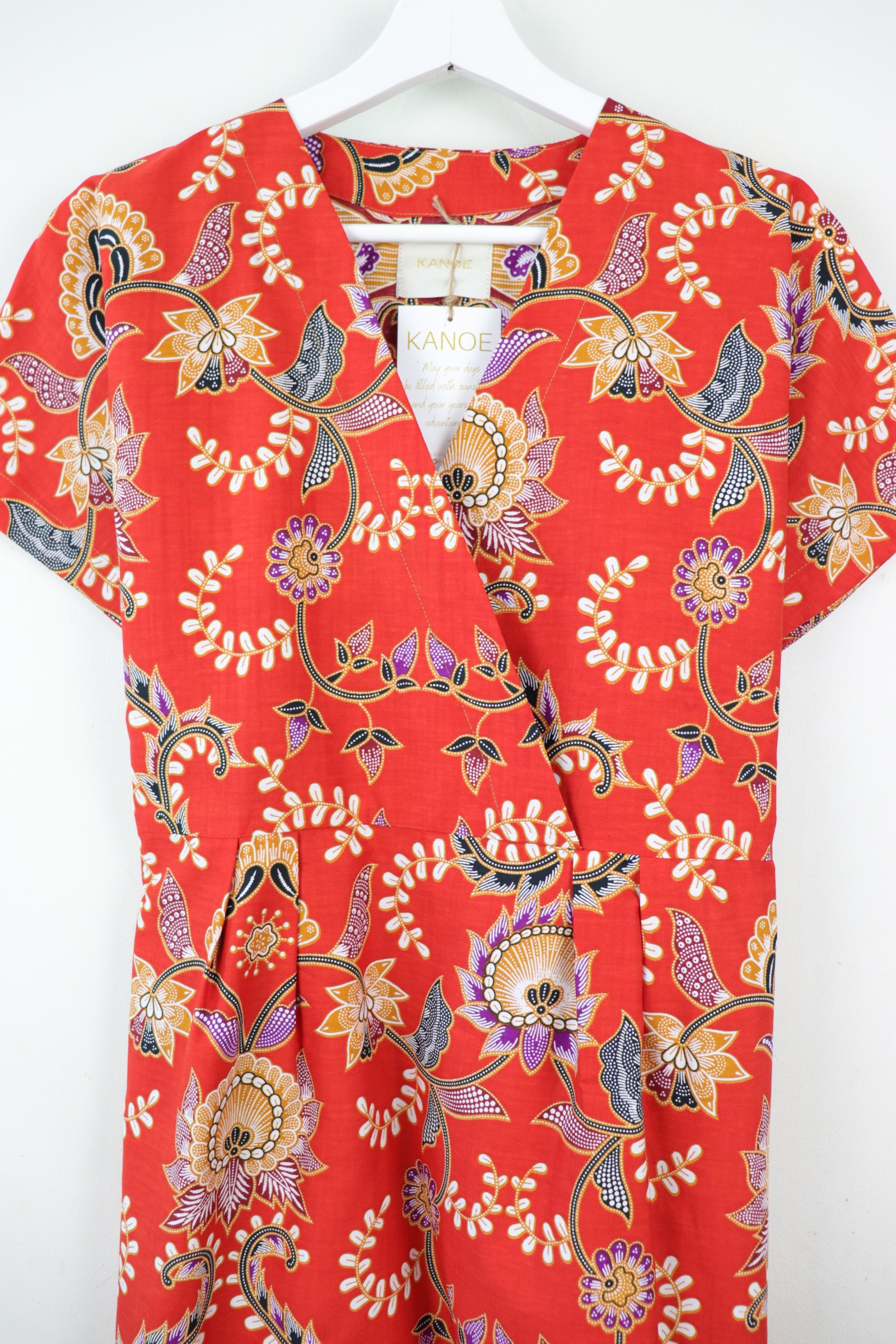 Kimono wrap dress - Coral