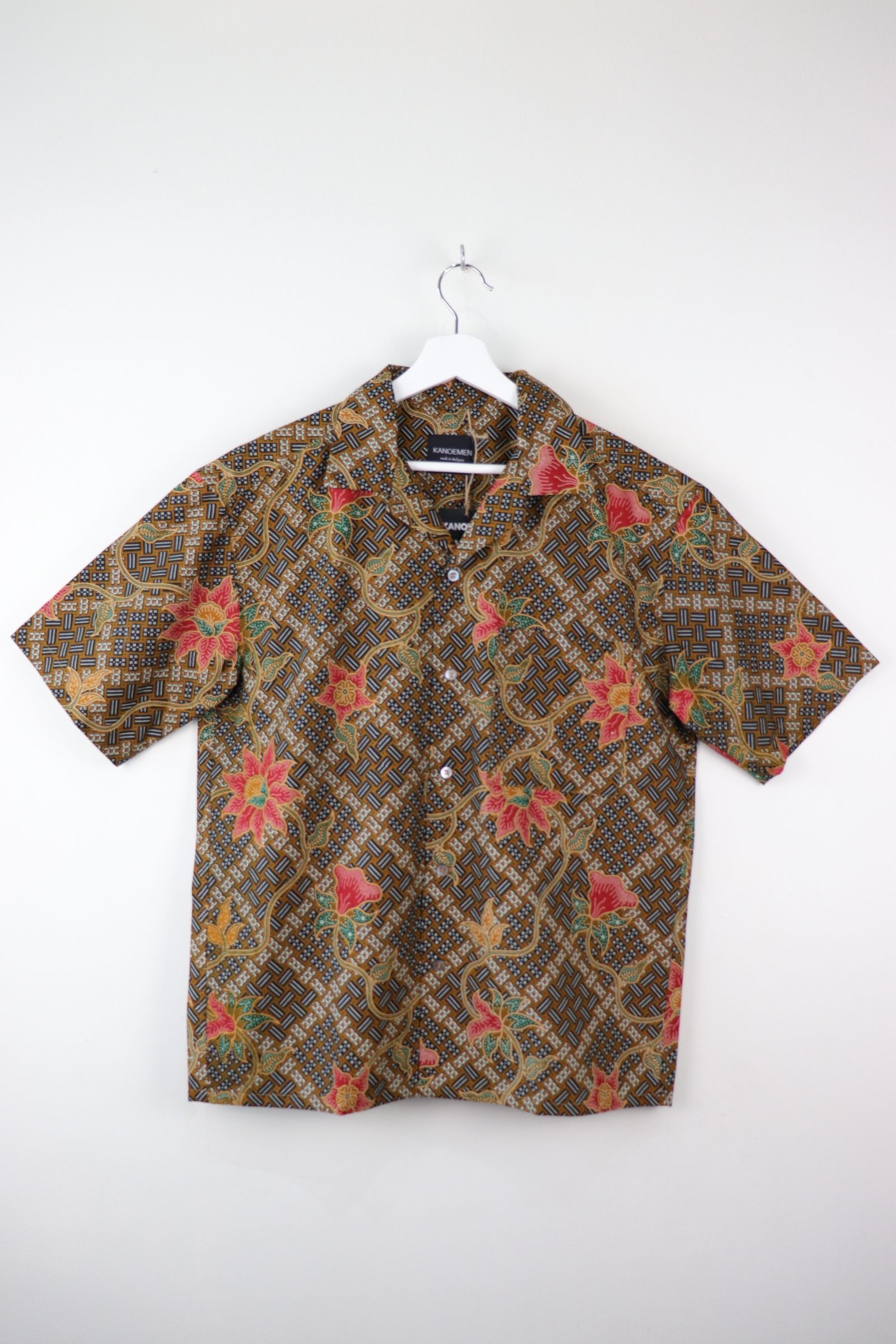 Mens Open Collar Shirt - Weave (Black)