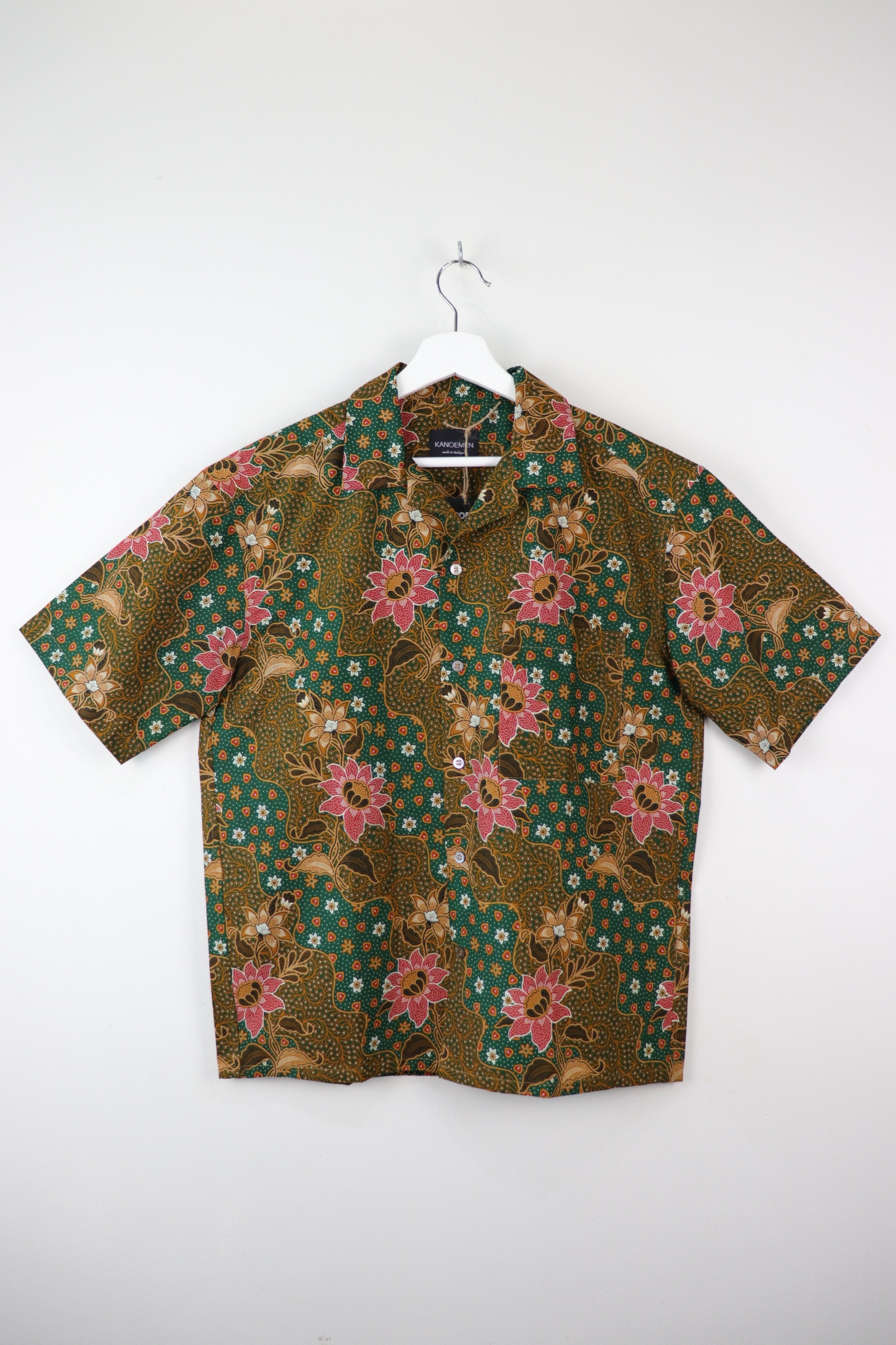 Mens Open Collar Shirt - Malaya (Green) (S)