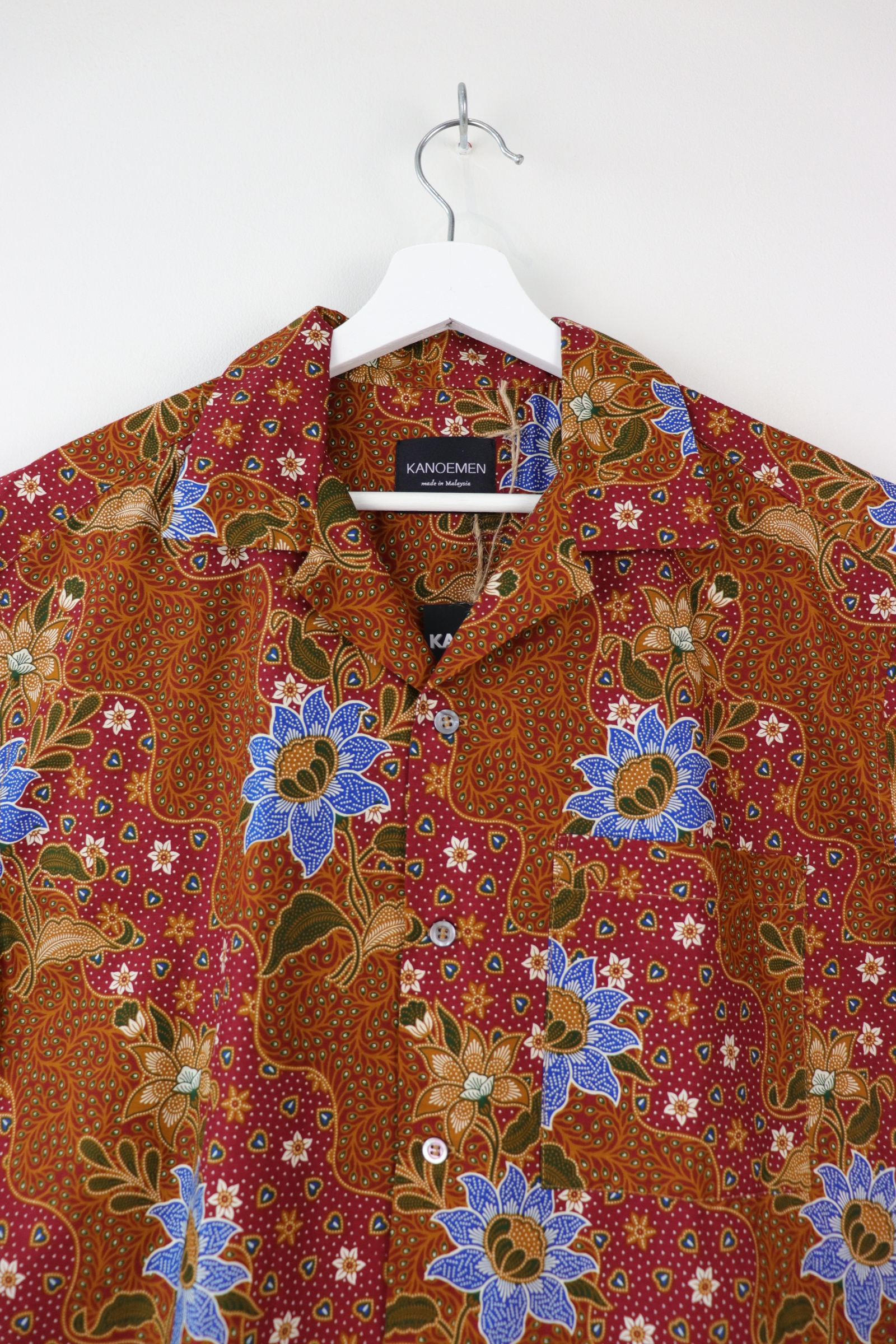 Mens Open Collar Shirt - Malaya (Red) (S)