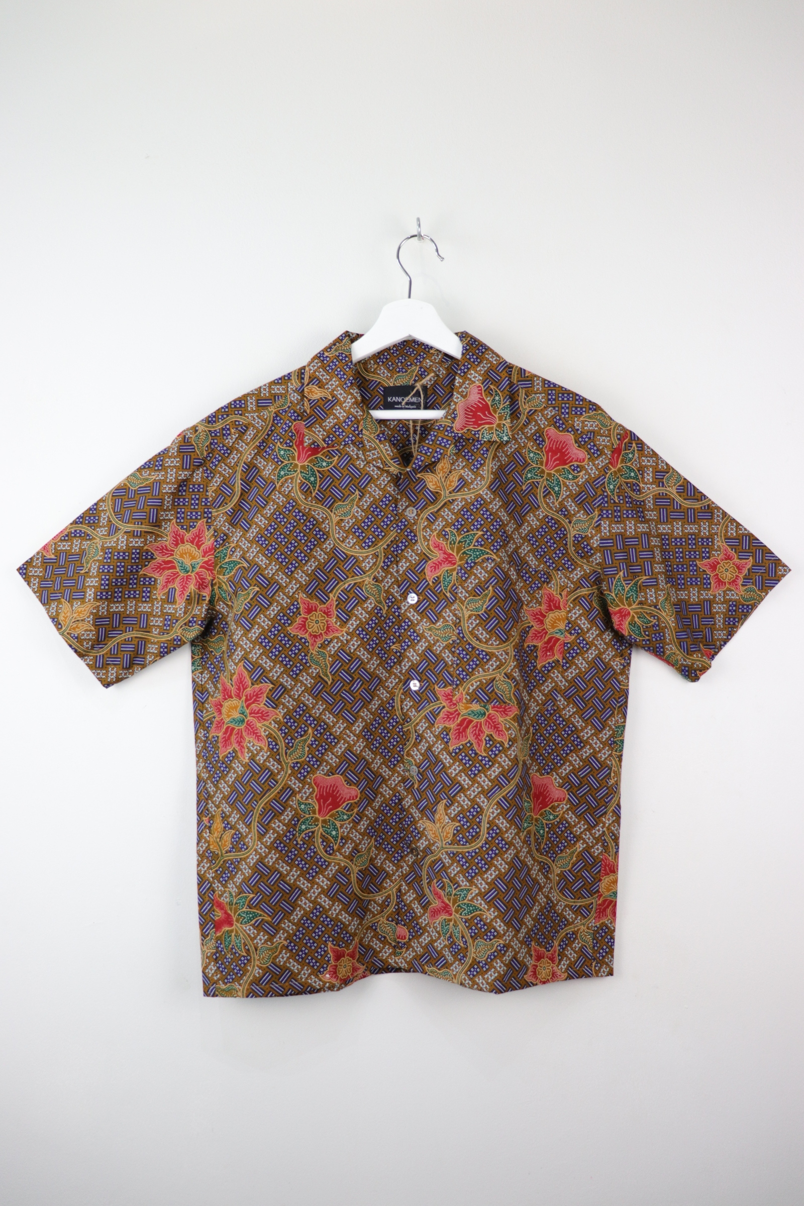 Mens Open Collar Shirt - Weave (Blue)