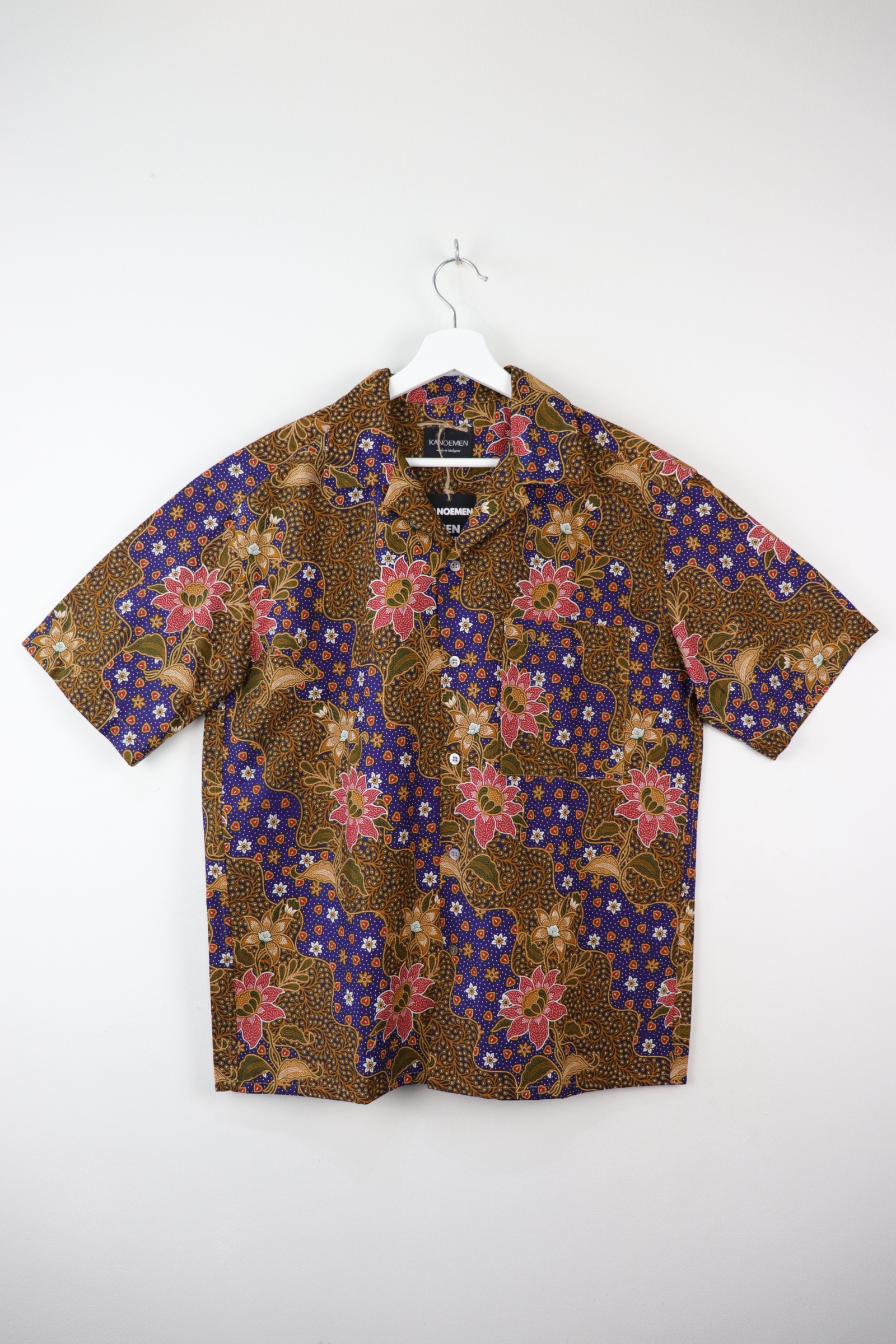 Mens Open Collar Shirt - Malaya (Blue) (S)