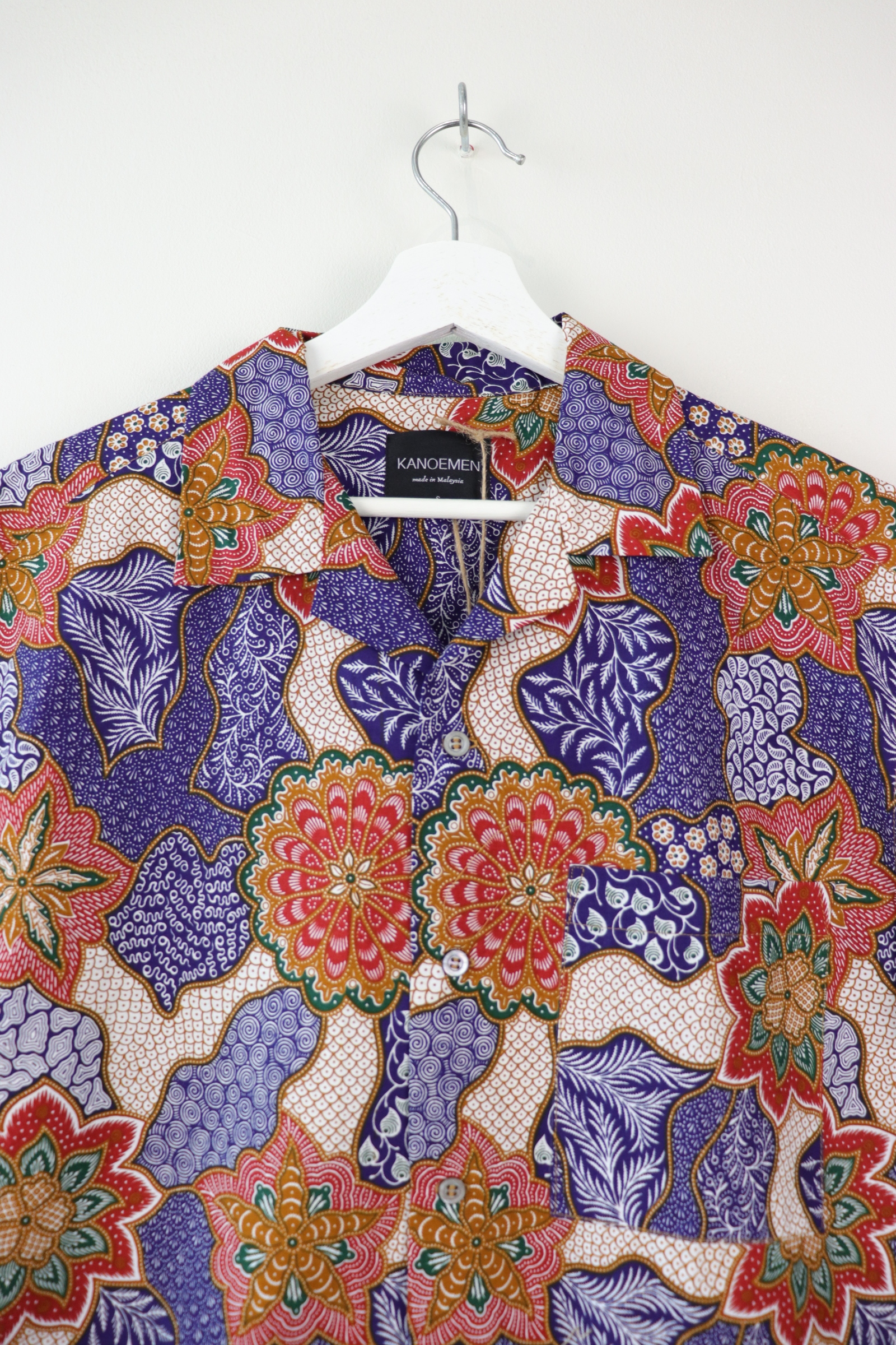 Mens Open Collar Shirt - Coral (Blue) (S)