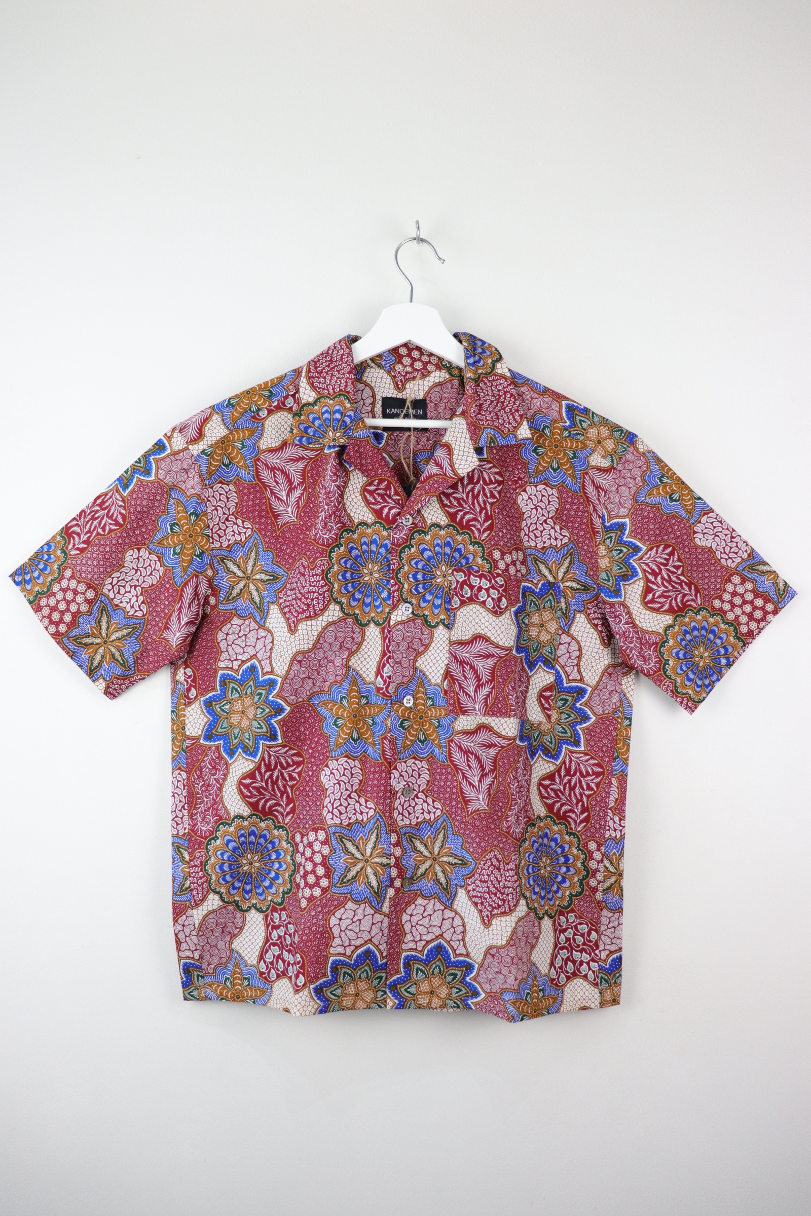 Mens Open Collar Shirt - Coral (Maroon) (S)