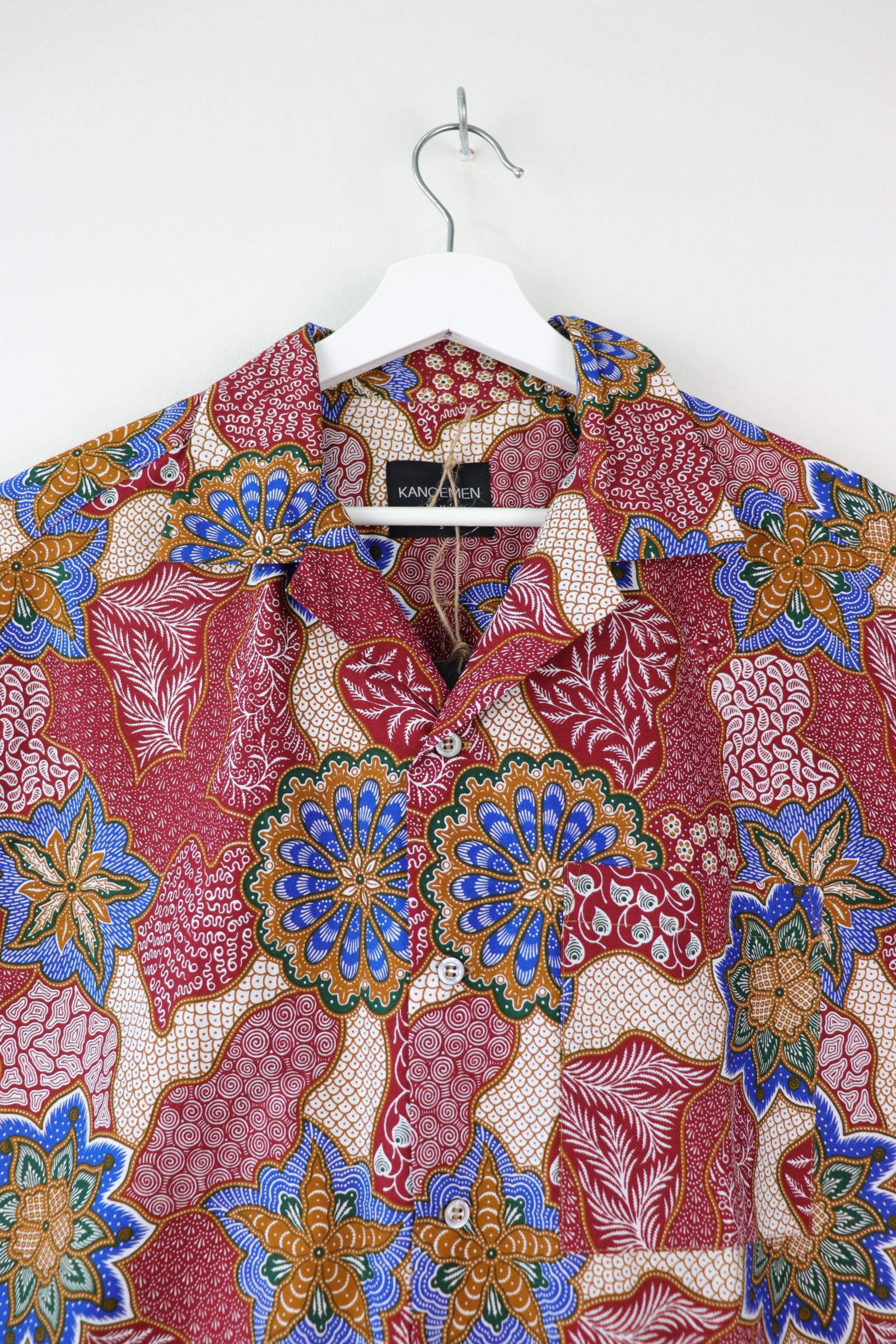 Mens Open Collar Shirt - Coral (Maroon) (S)