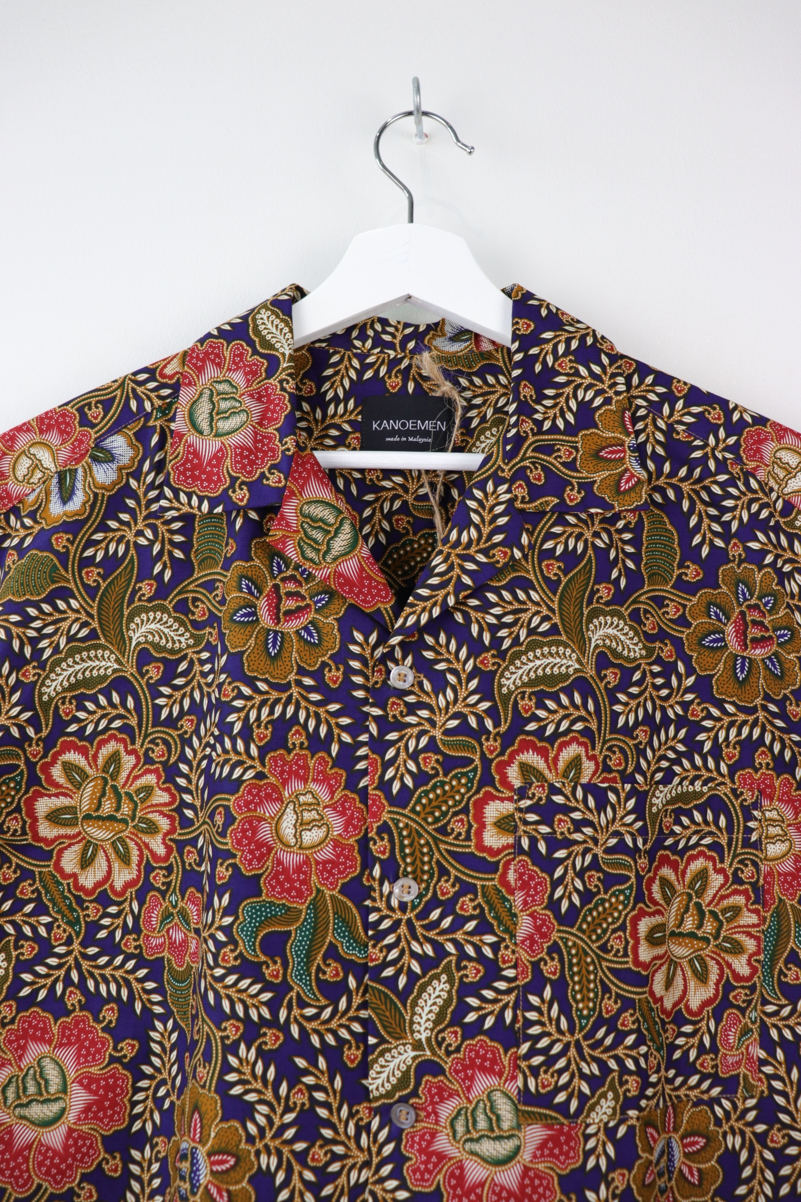 Mens Open Collar Shirt - Raffelsia (Blue) (M)