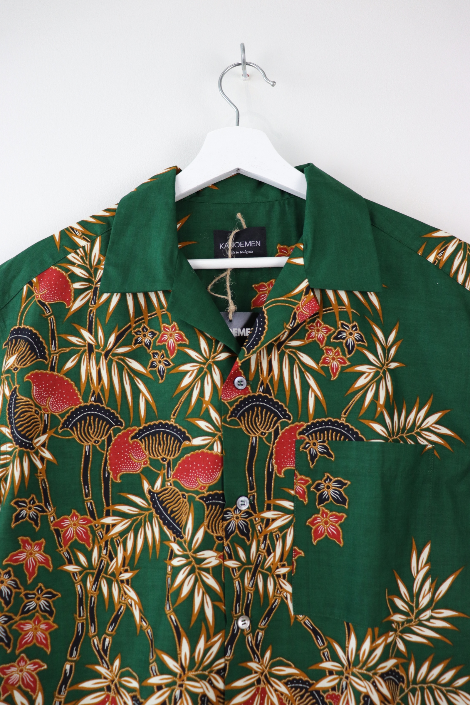 Mens Open Collar Shirt - Tropicana (Green)
