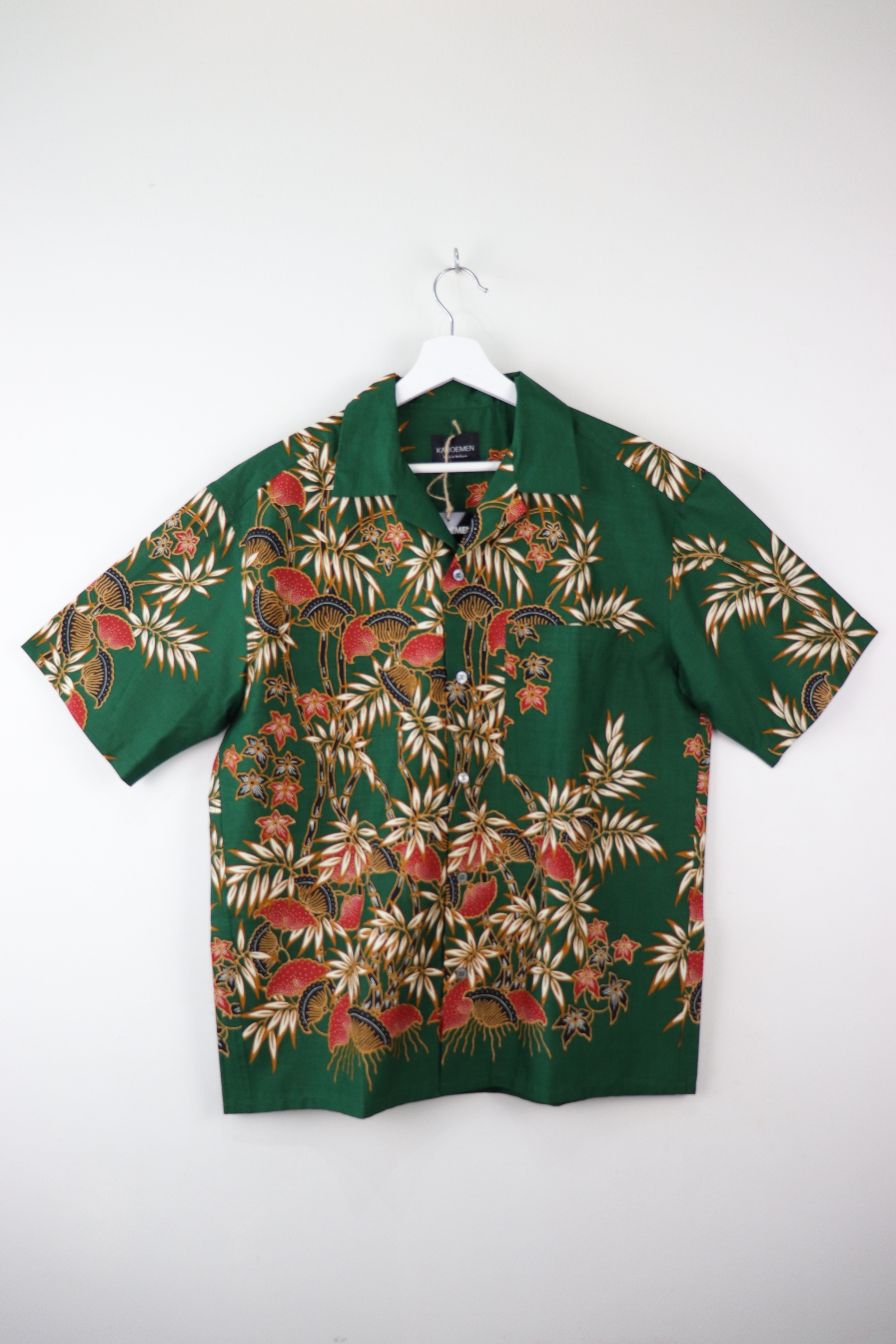 Mens Open Collar Shirt - Tropicana (Green)