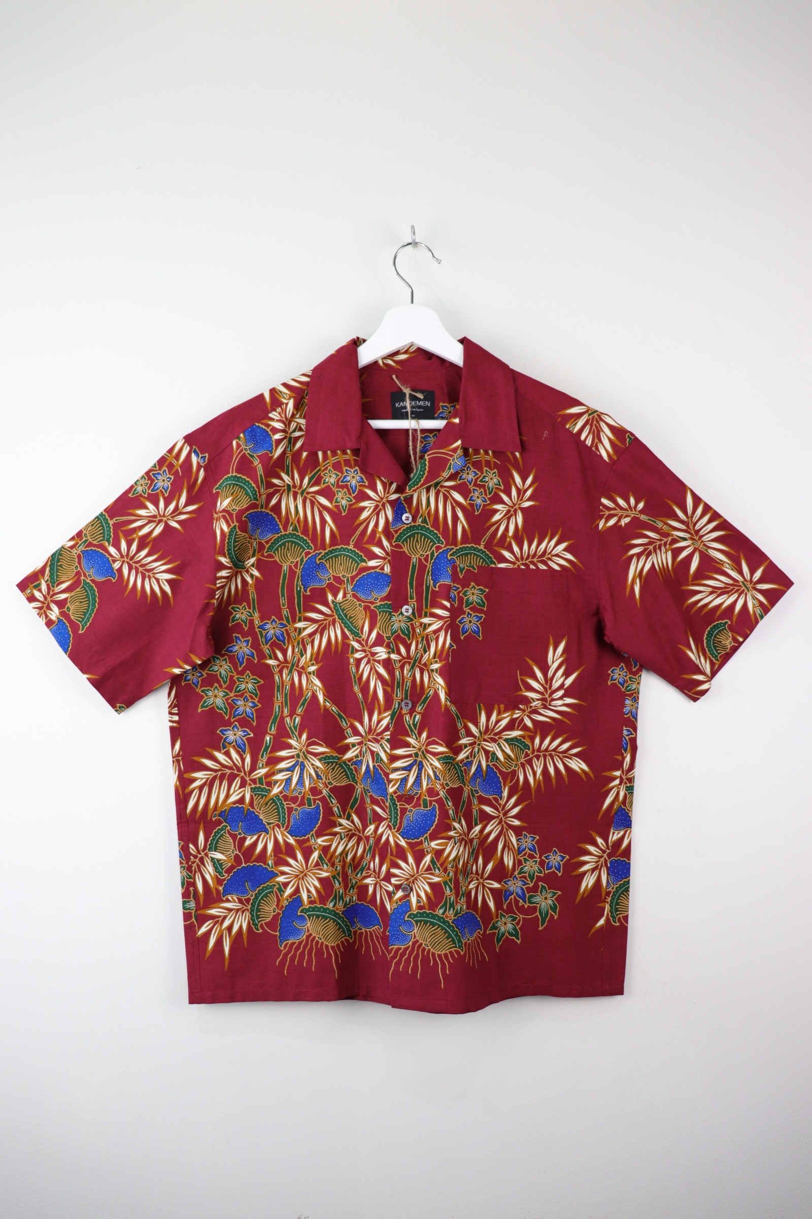 Mens Open Collar Shirt - Tropicana (Red)