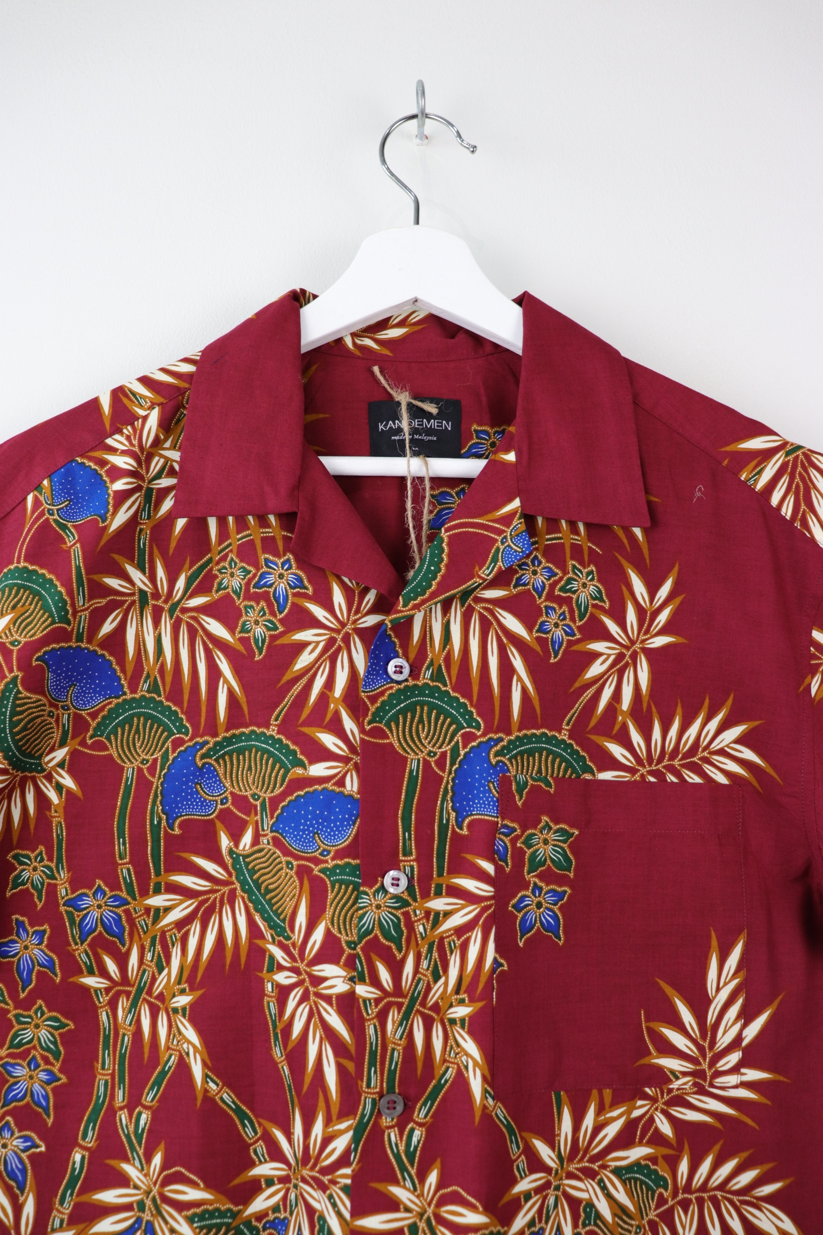 Mens Open Collar Shirt - Tropicana (Red)