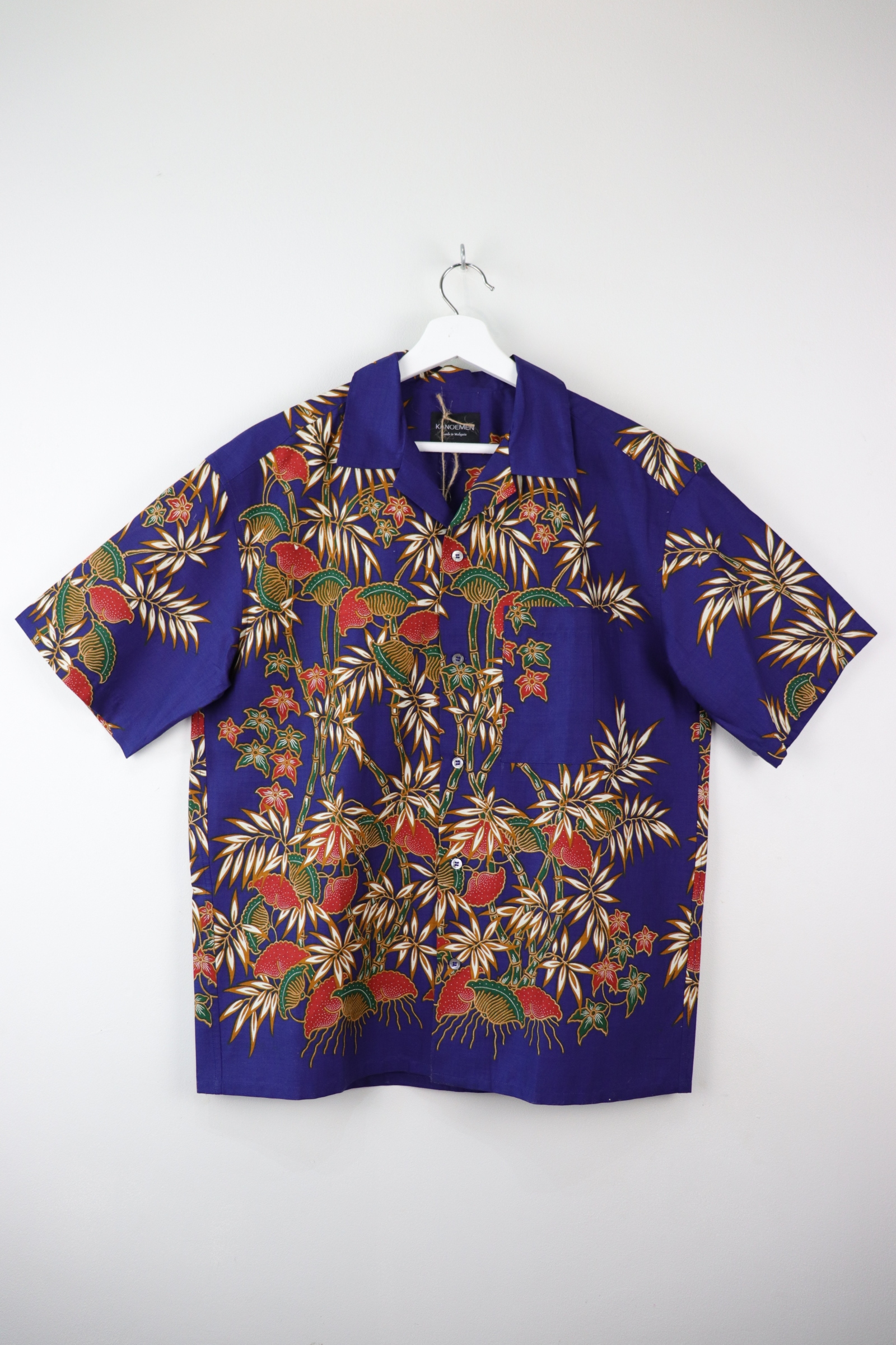 Mens Open Collar Shirt - Tropicana (Blue)