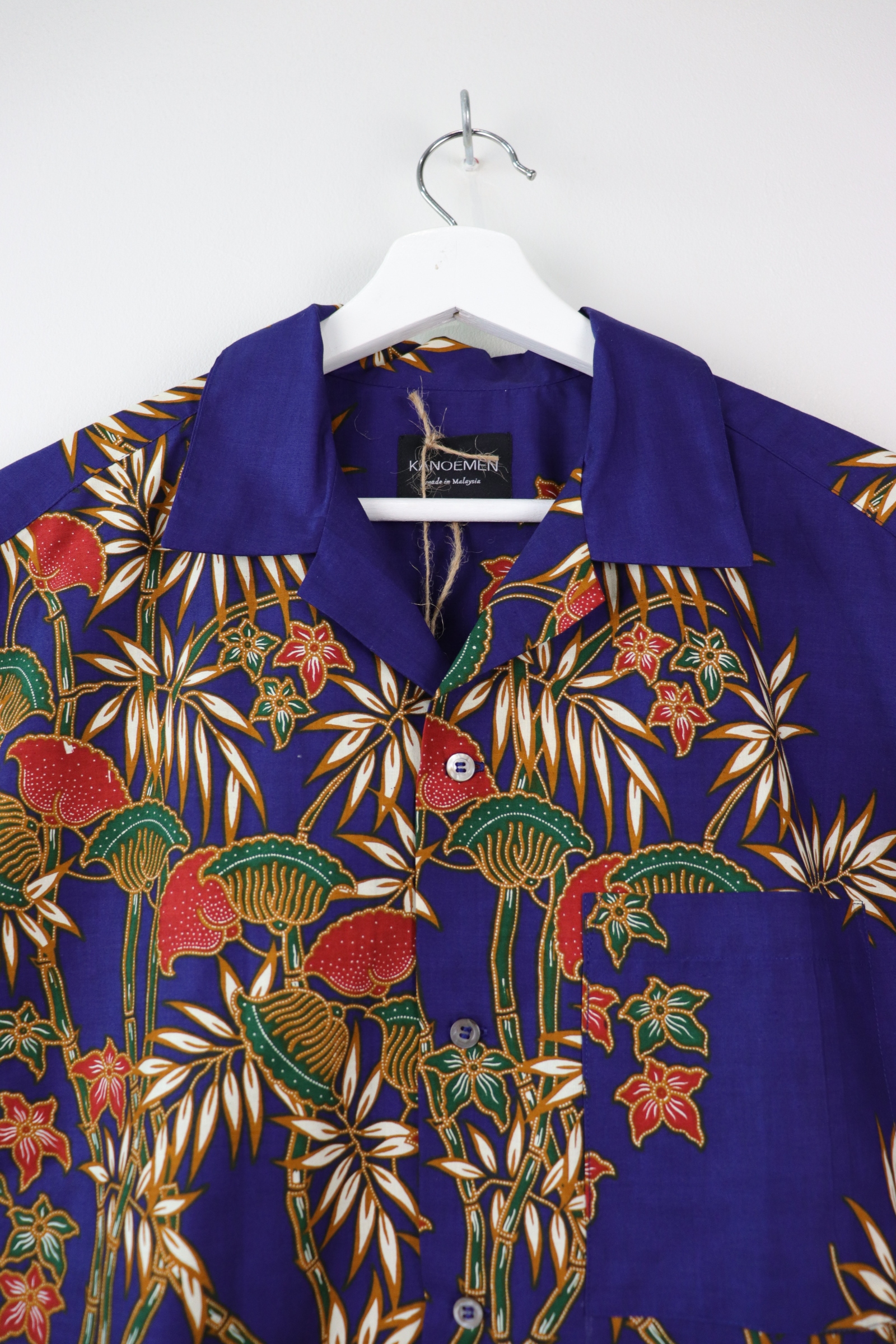 Mens Open Collar Shirt - Tropicana (Blue)