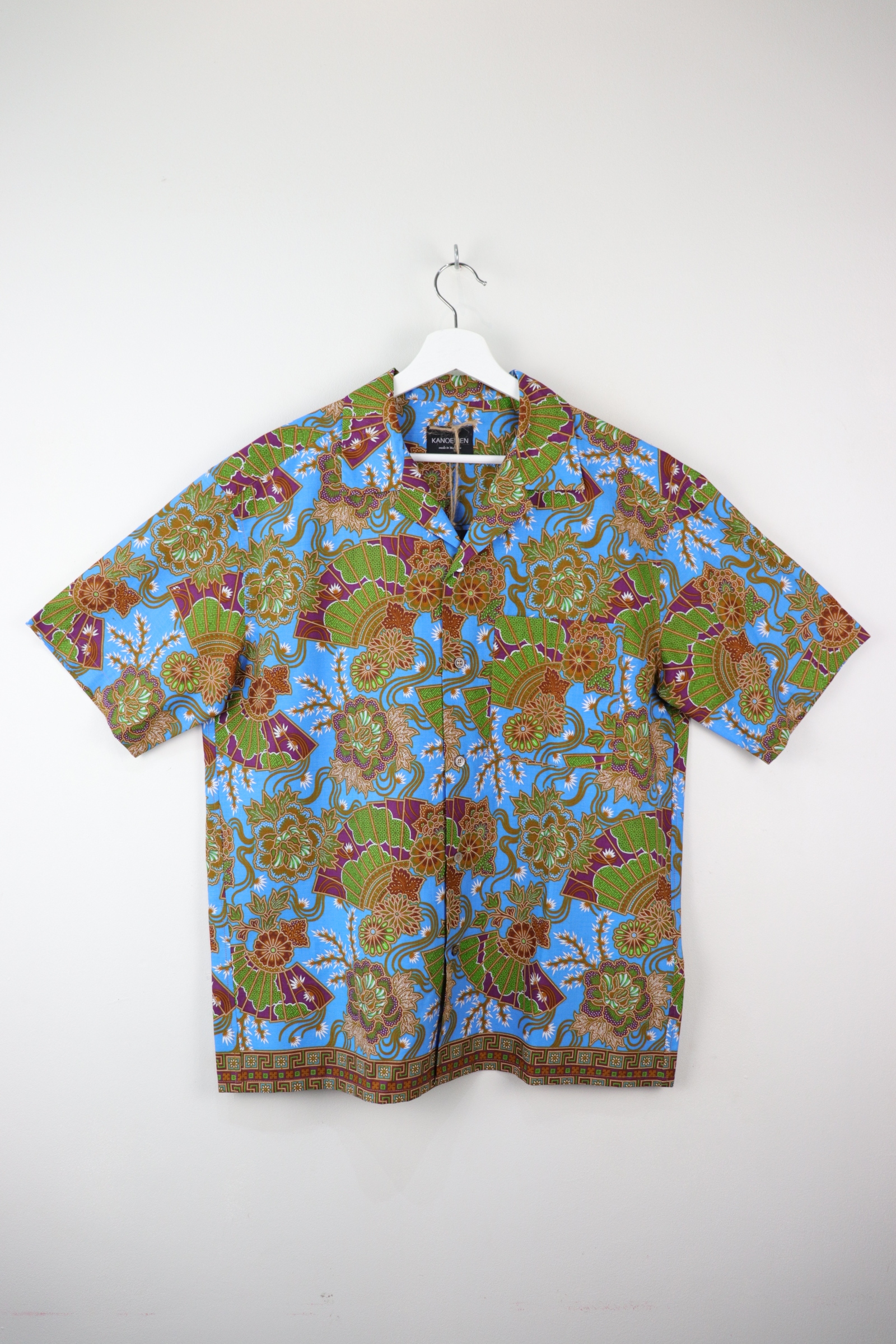 Mens Open Collar Shirt - Nihon (Sky Blue) (L)