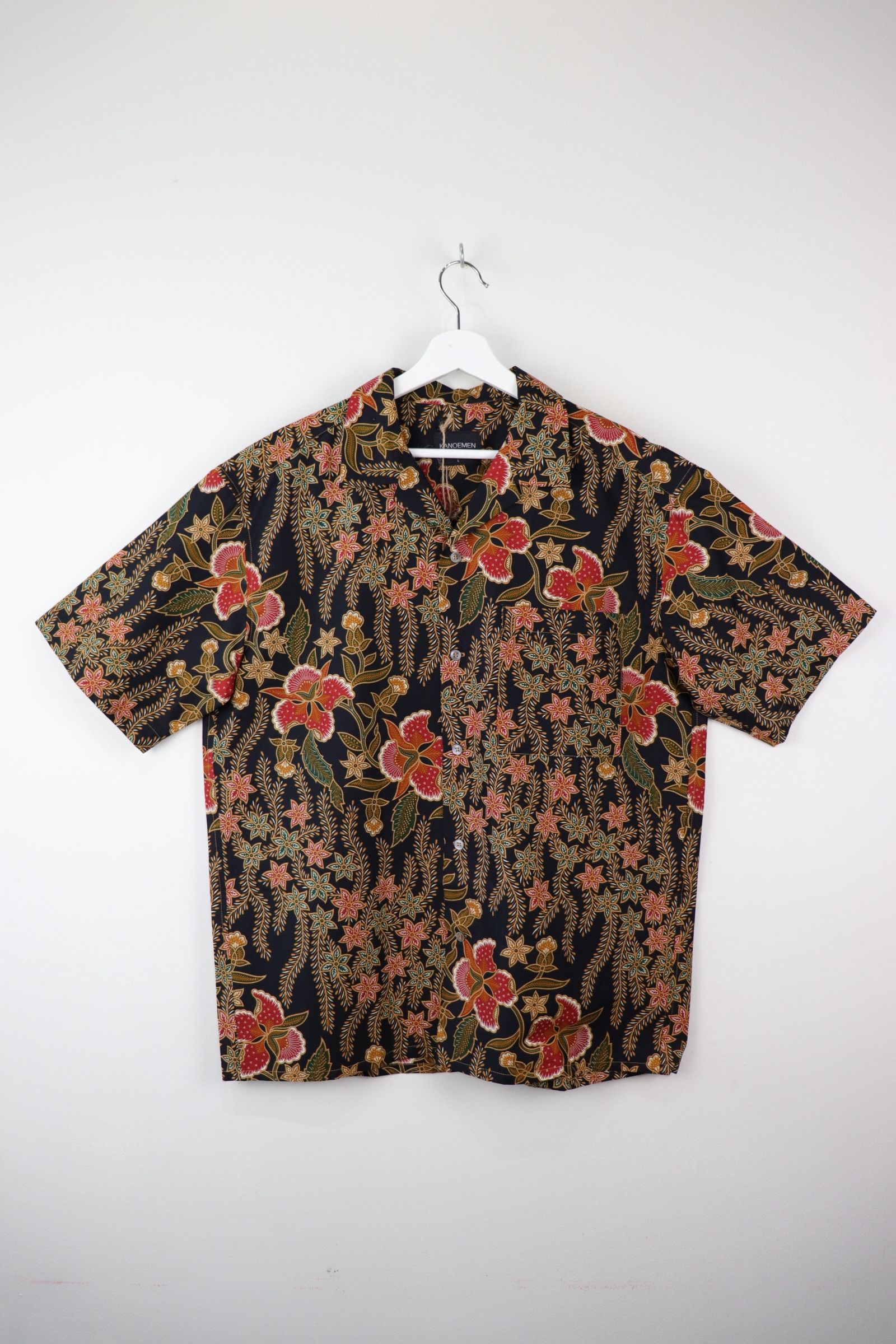 Mens Open Collar Shirt - MiuMiu (Black) (L)