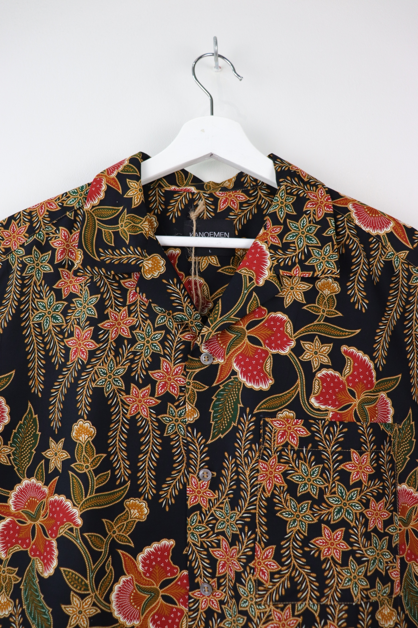 Mens Open Collar Shirt - MiuMiu (Black) (L)