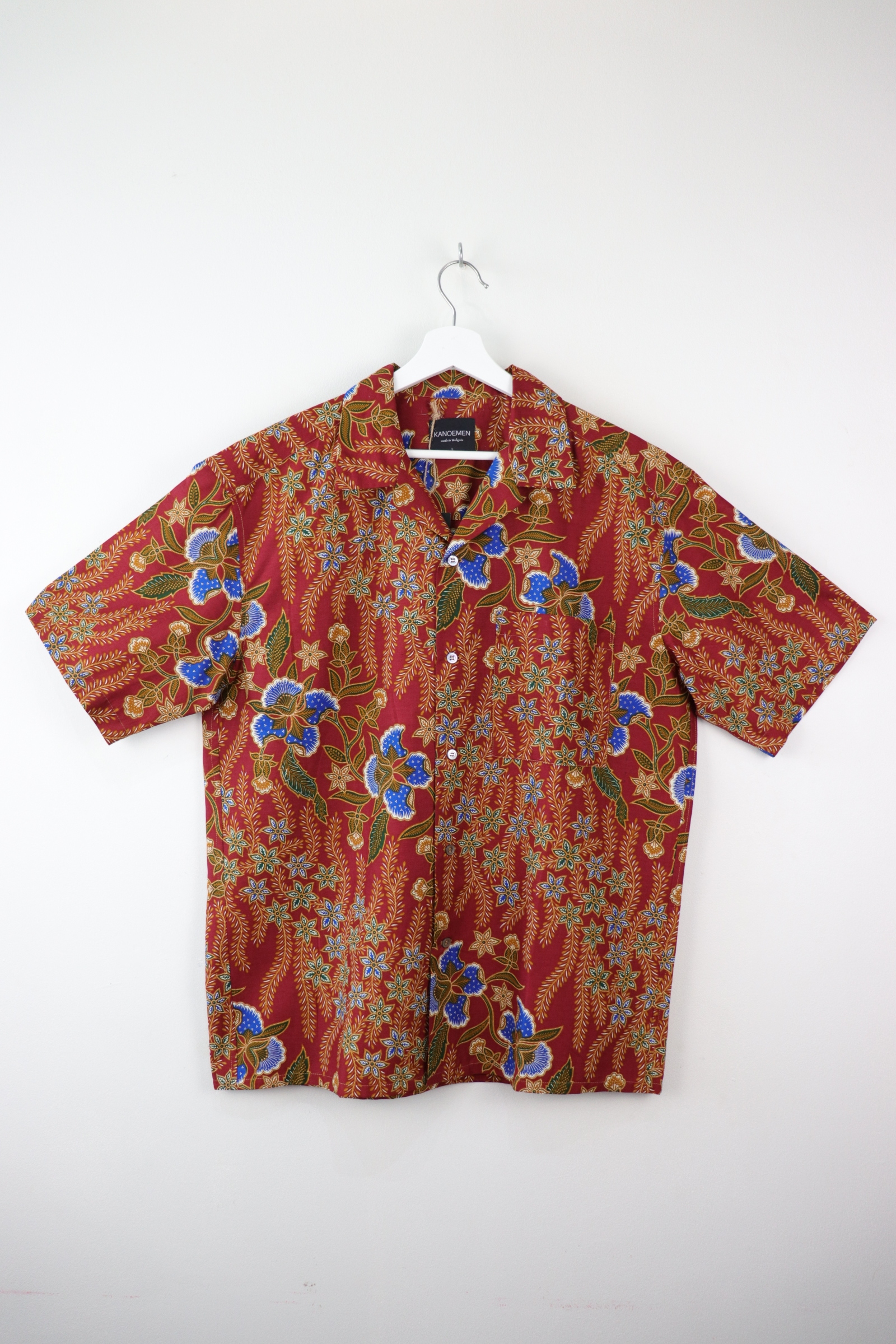Mens Open Collar Shirt - MiuMiu (Red) (L)