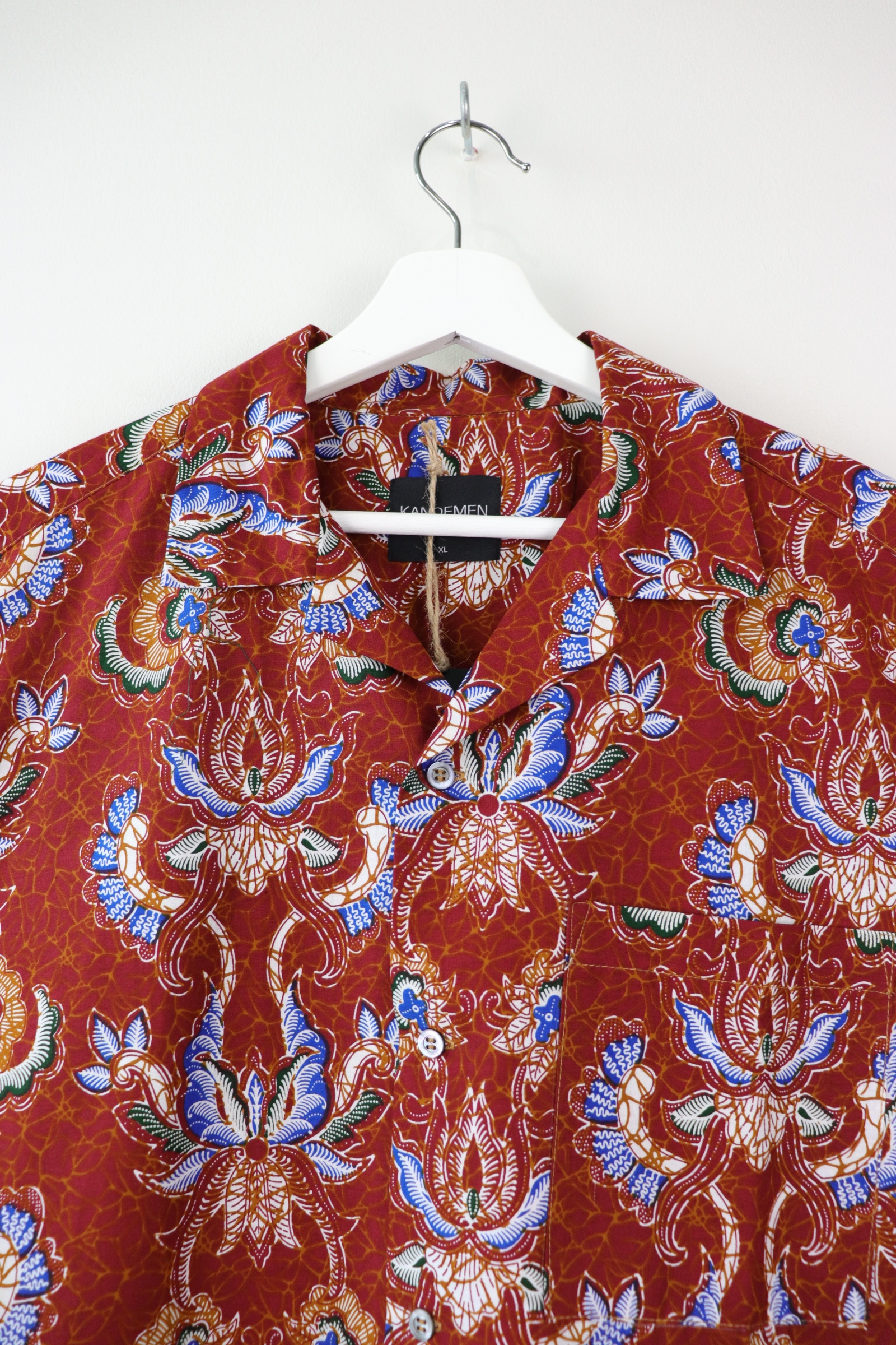 Mens Open Collar Shirt - Strength (Red) (XL)