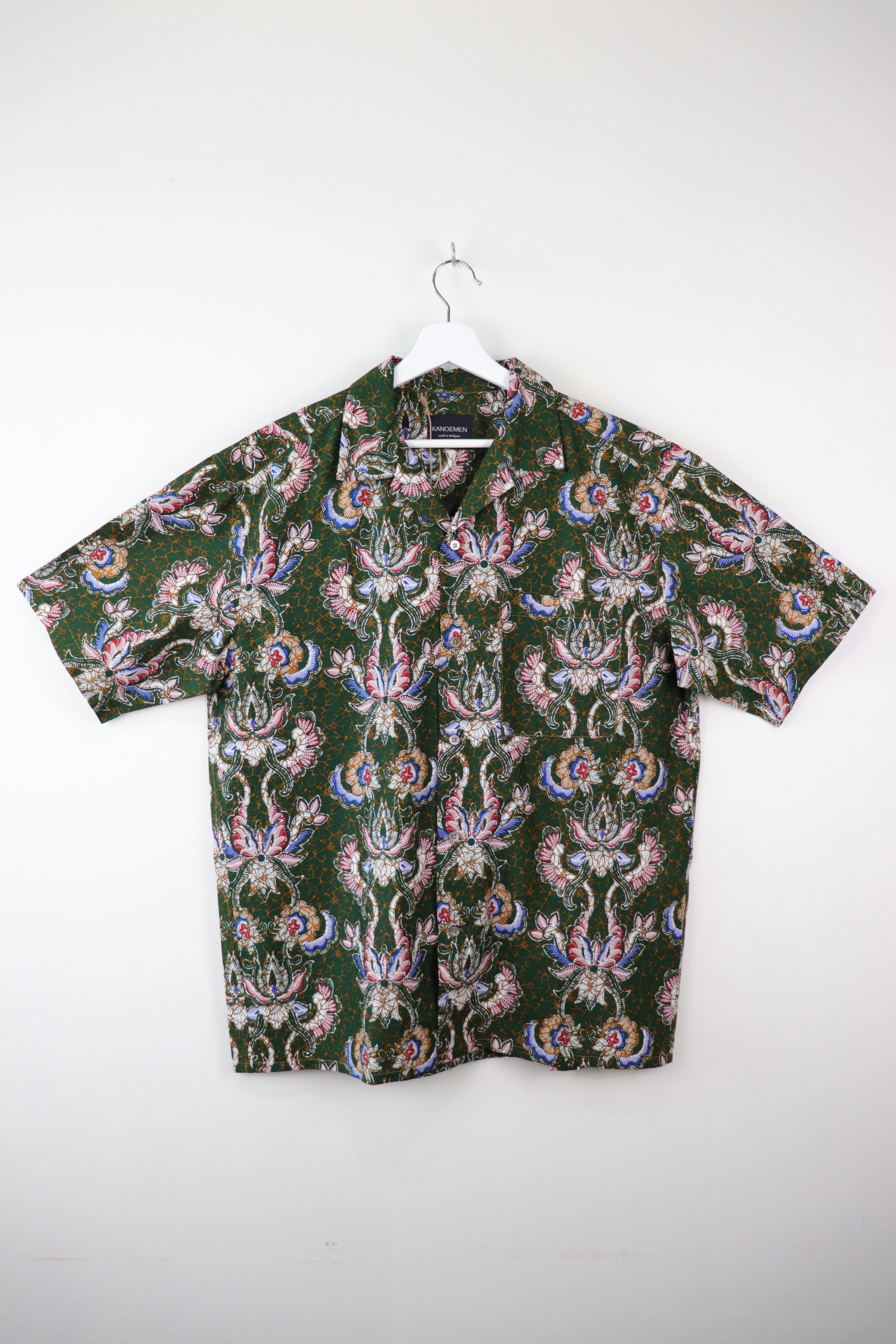 Mens Open Collar Shirt - Strength (Green) (XL)