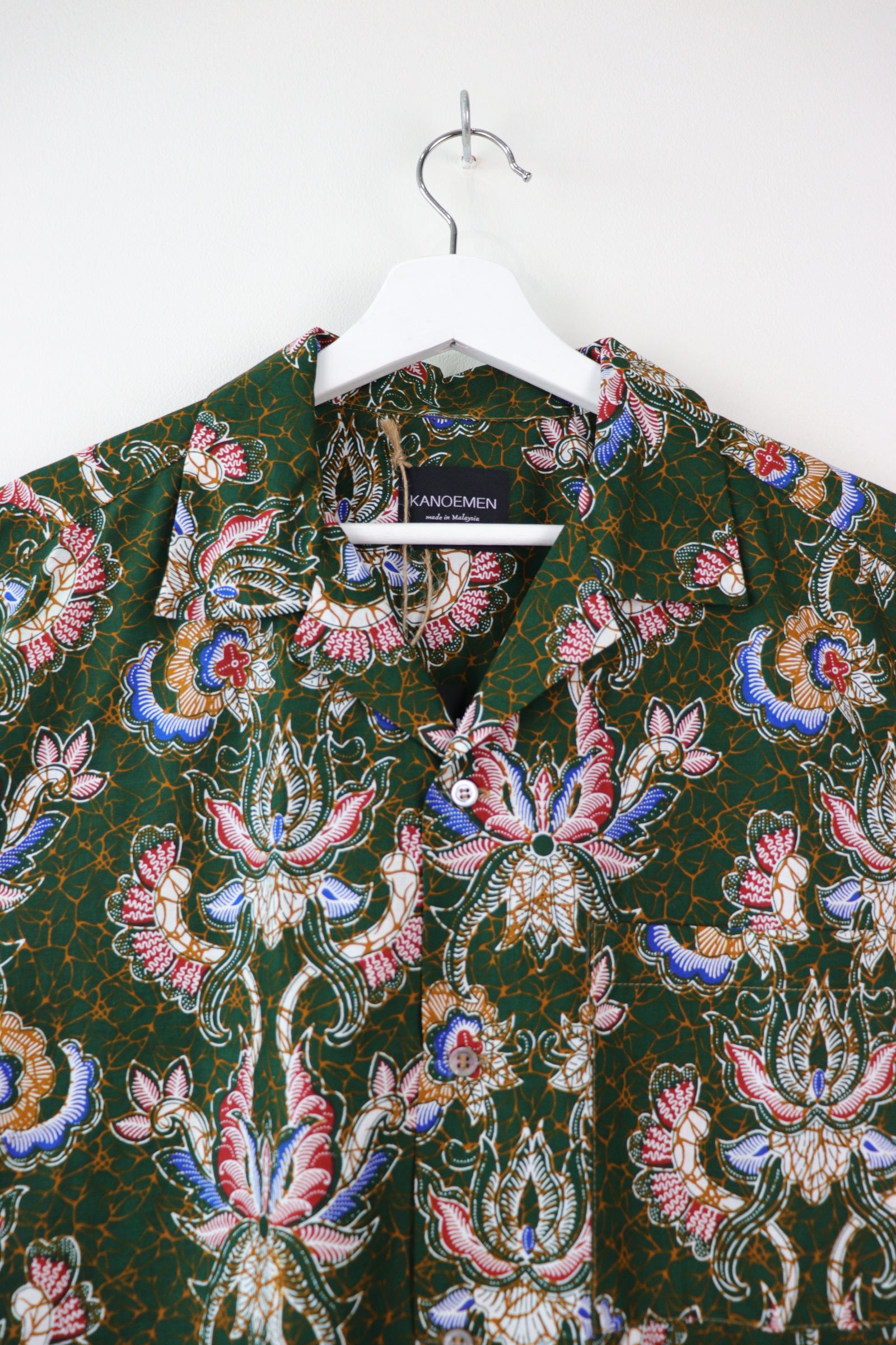 Mens Open Collar Shirt - Strength (Green) (XL)