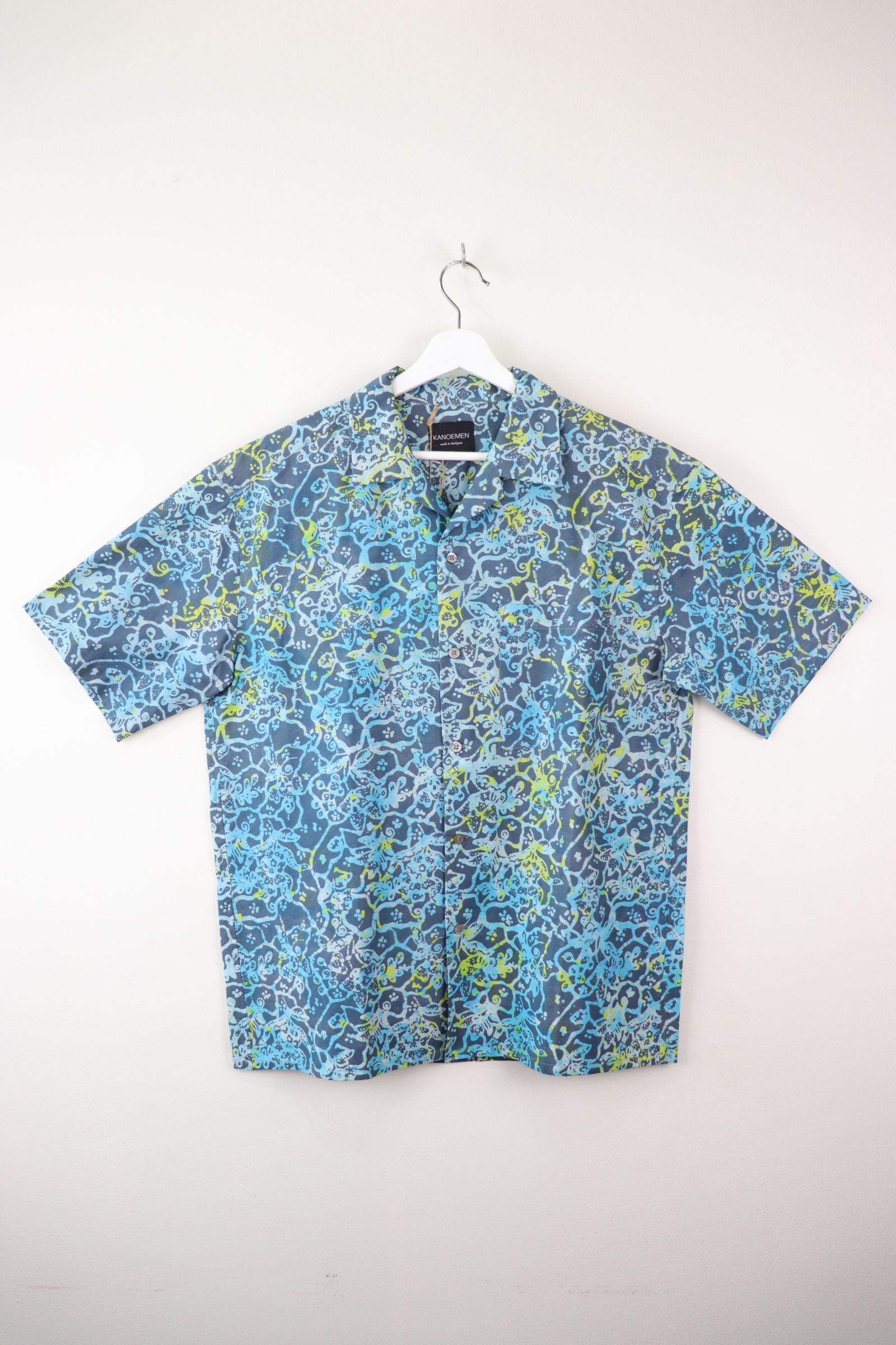 Mens Open Collar Shirt - Neptune (M) [ Handmade ]