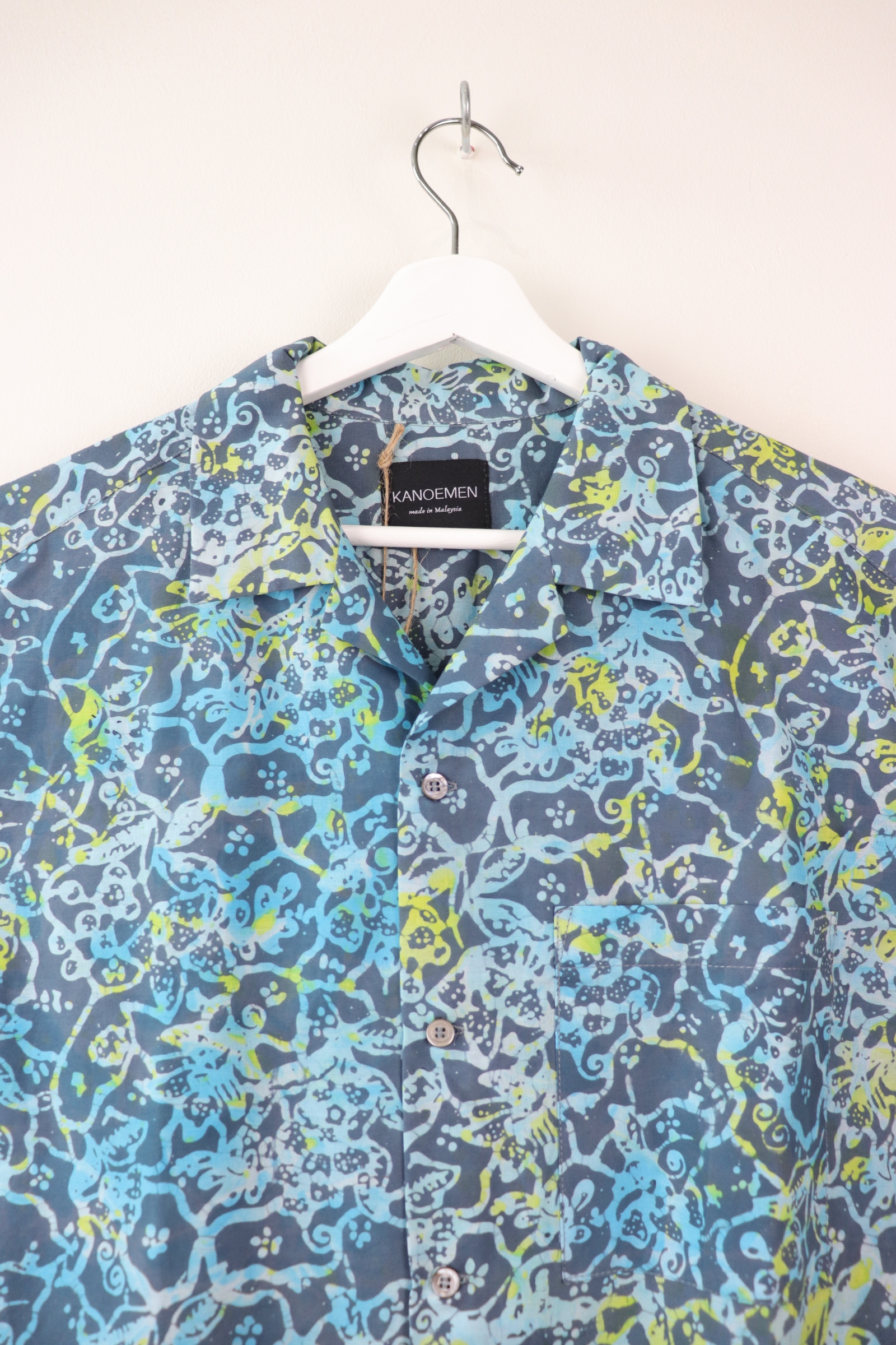 Mens Open Collar Shirt - Neptune (M) [ Handmade ]