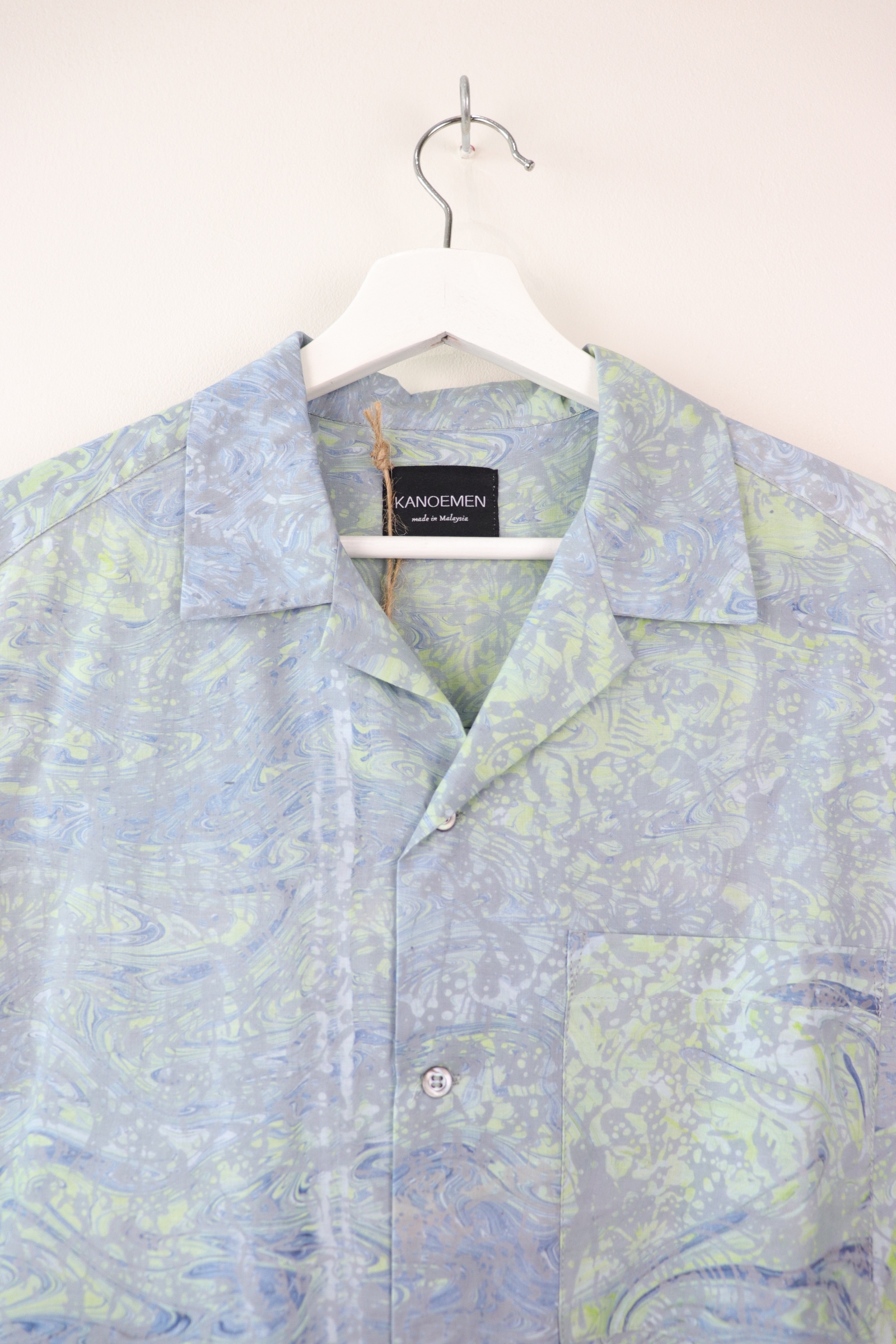 Mens Open Collar Shirt - Moon (M) [ Handmade ]