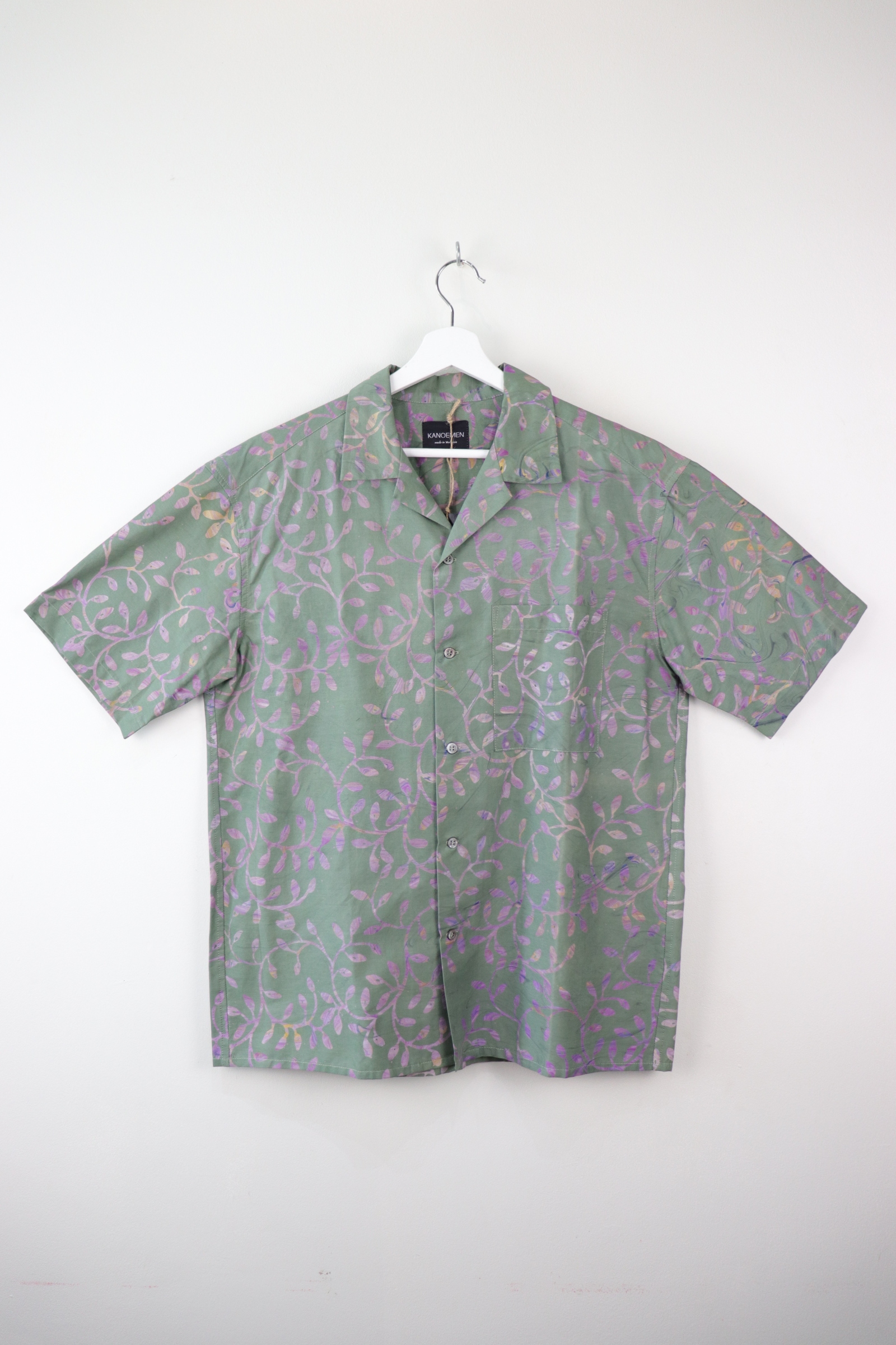 Mens Open Collar Shirt - Mercury (M) [ Handmade ]