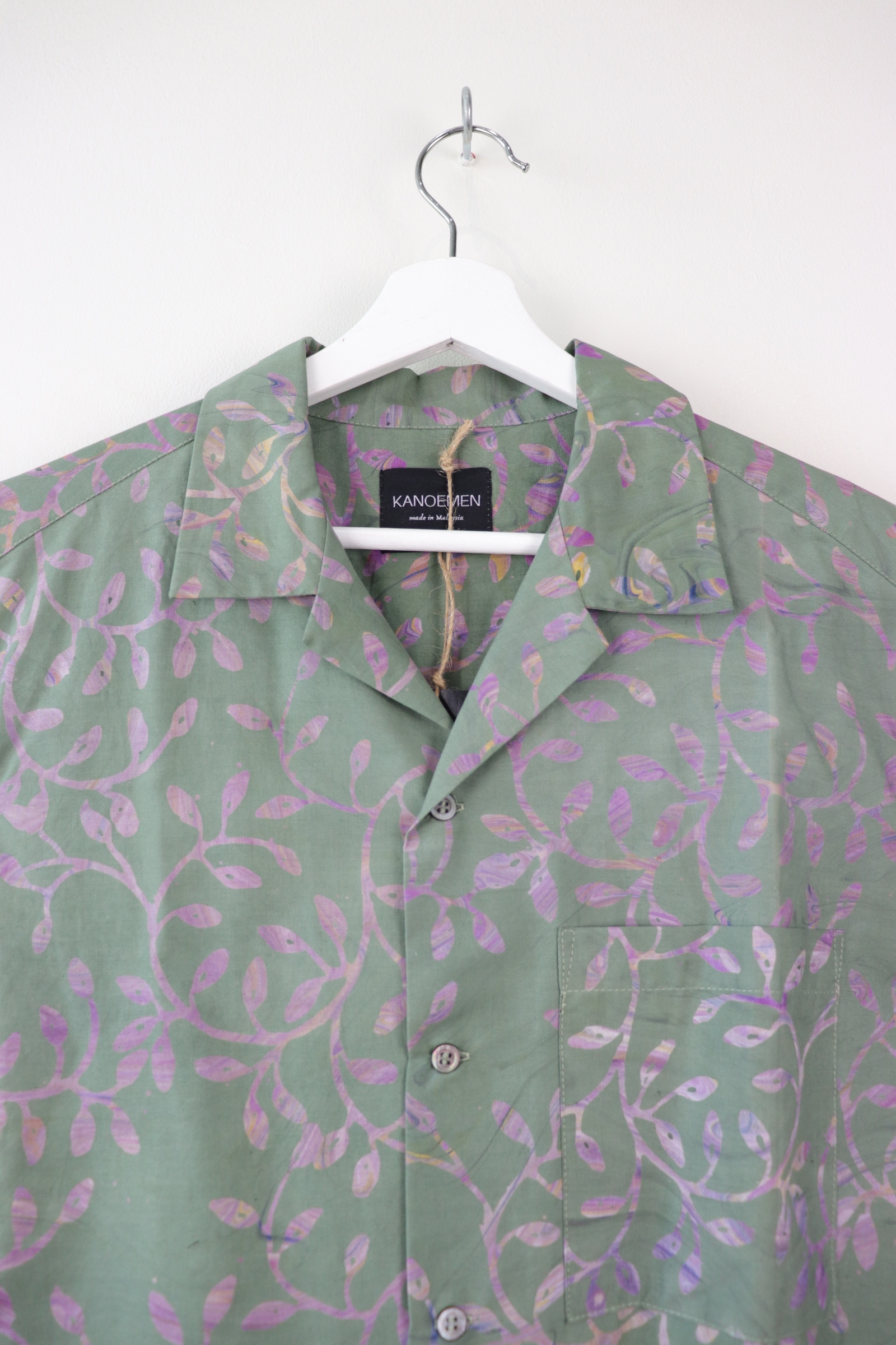 Mens Open Collar Shirt - Mercury (M) [ Handmade ]