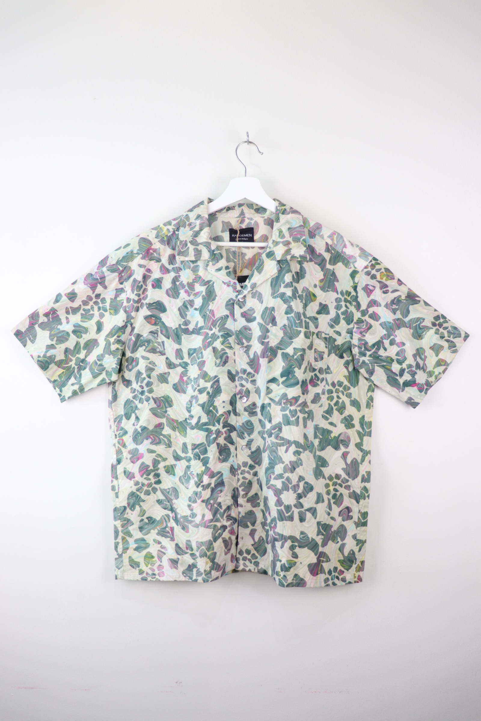 Mens Open Collar Shirt - Santan (L) [ Handmade ]