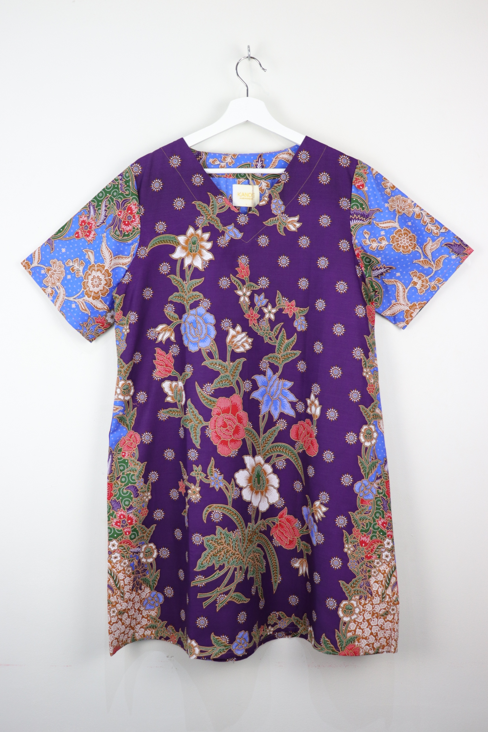 Batik Basic V-neck Dress - Blue Pea (L)
