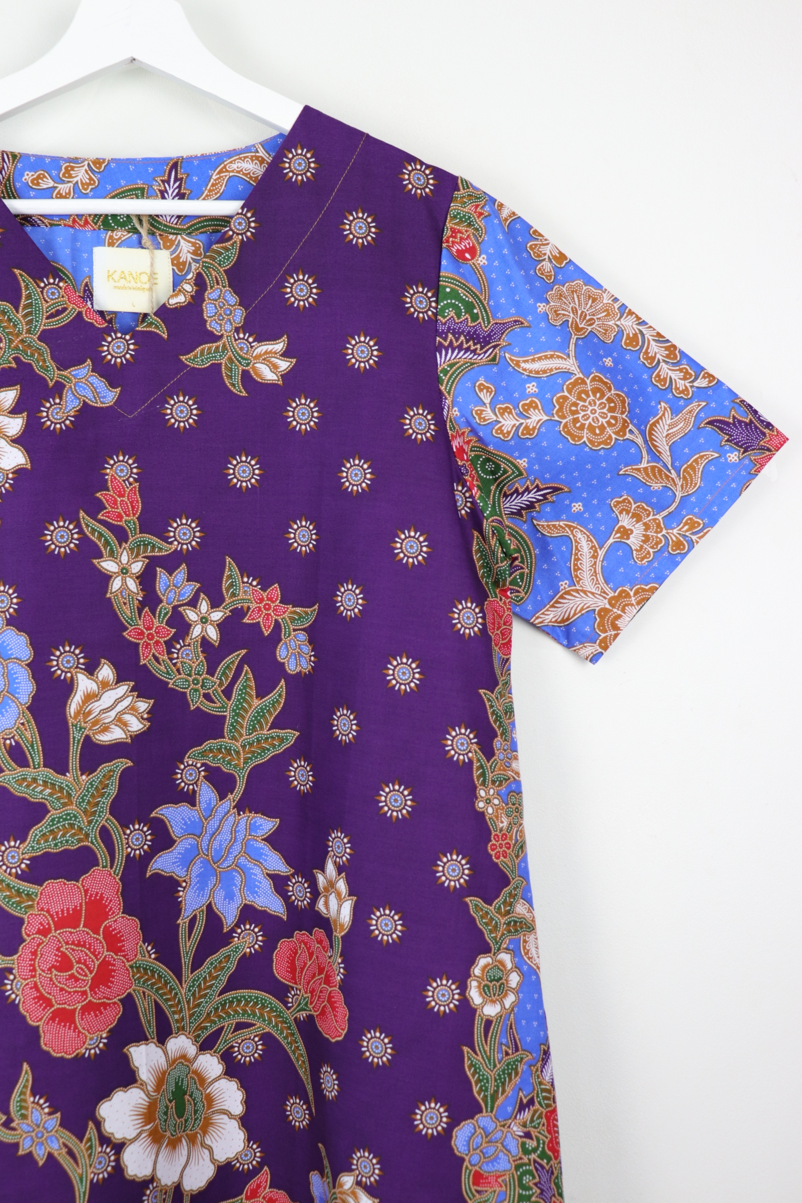Batik Basic V-neck Dress - Blue Pea (L)