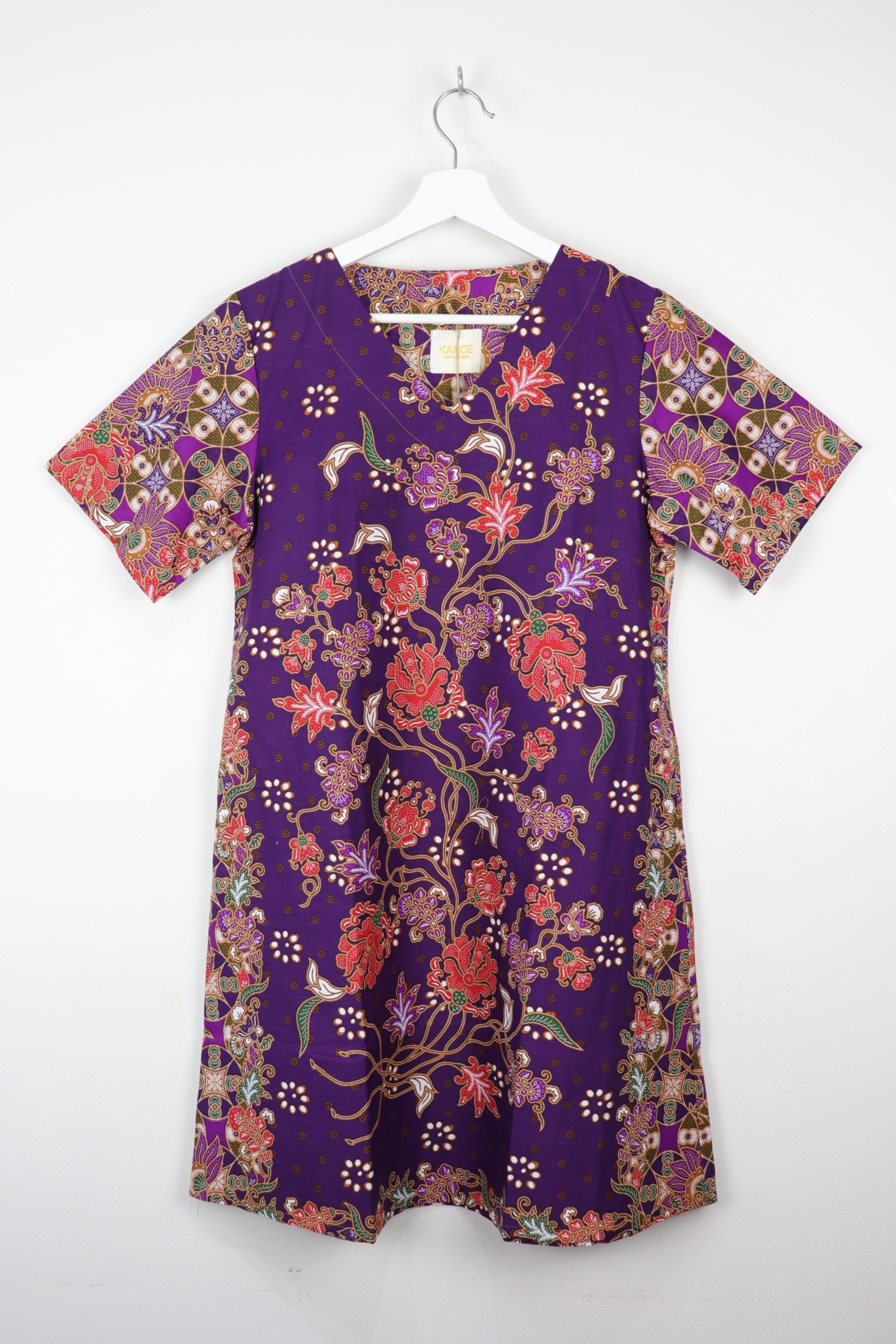 Batik Basic V-neck Dress - Taro Brownie (S)