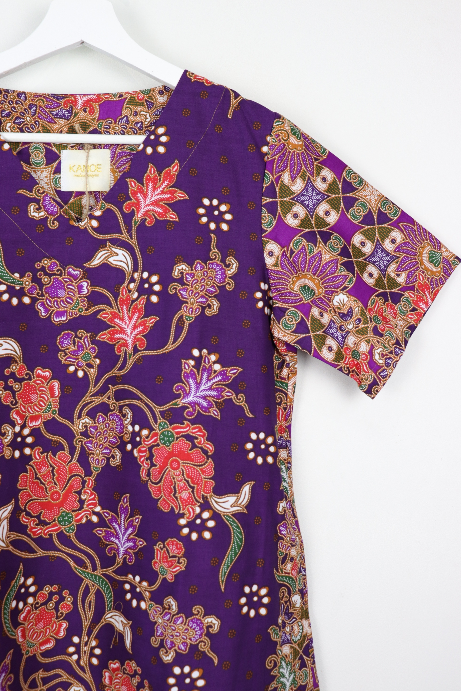Batik Basic V-neck Dress - Taro Brownie (S)