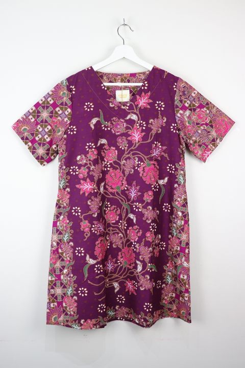 batik-basic-v neck-dress112