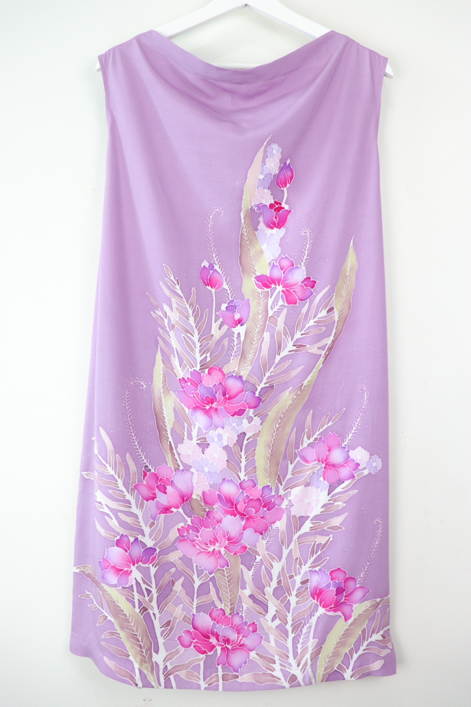 Batik Cowl Dress - Lilac Orchid [HandDrawn Batik]