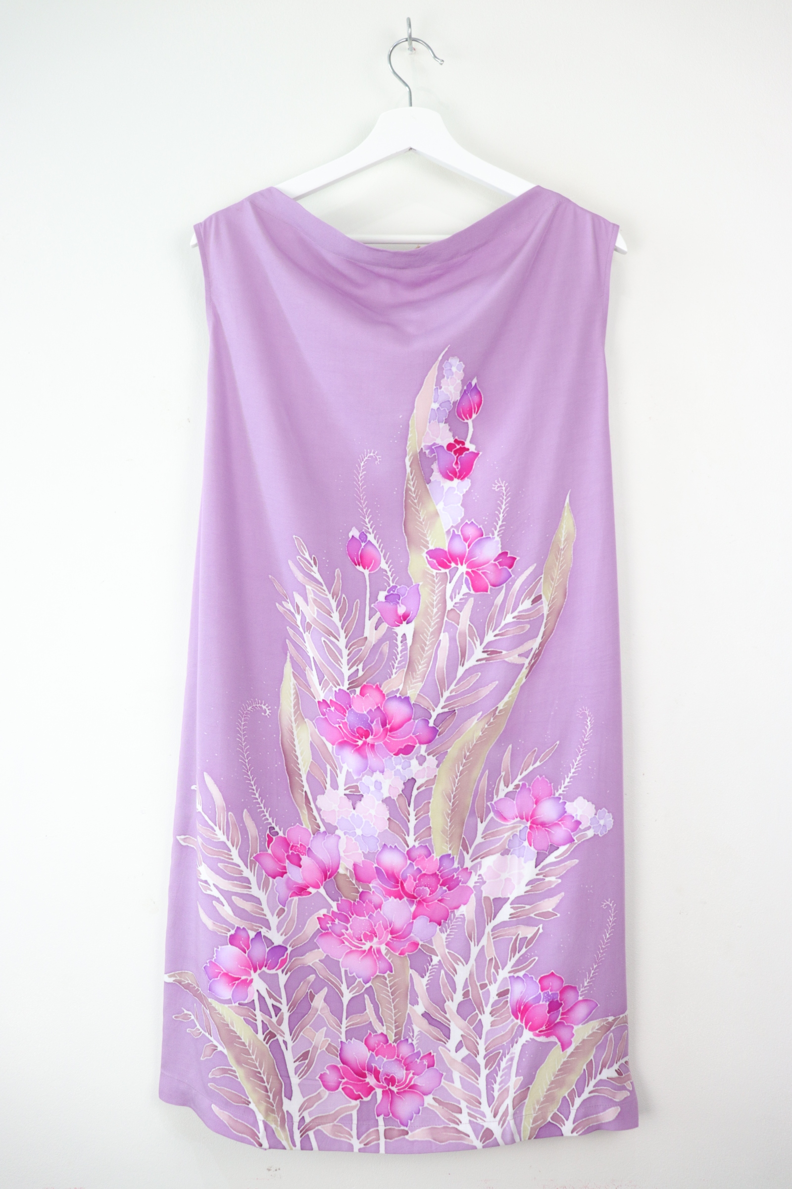 Batik Cowl Dress - Lilac Orchid [HandDrawn Batik]