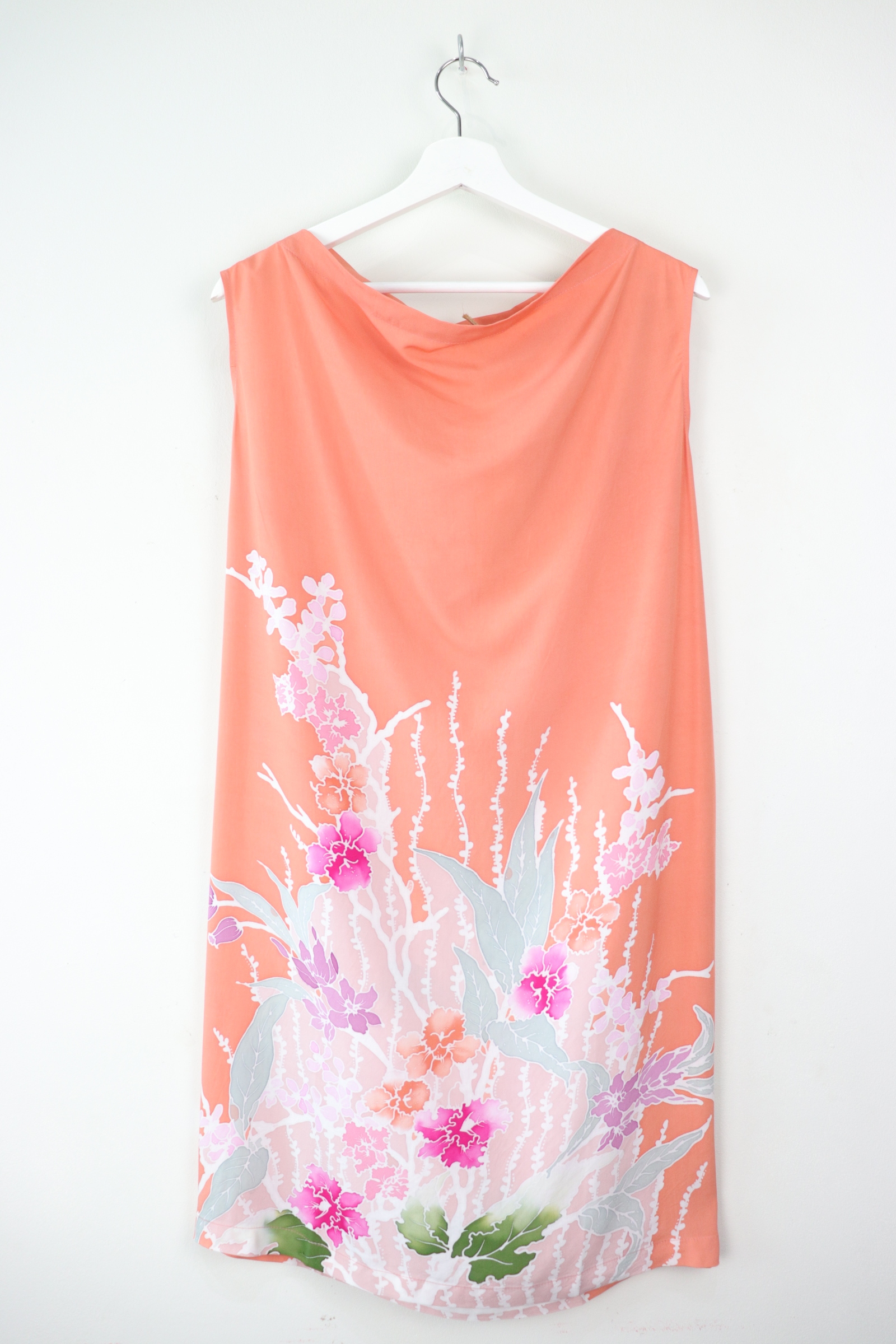 Batik Cowl Dress - Peach Orchid *Flawed [HandDrawn Batik]
