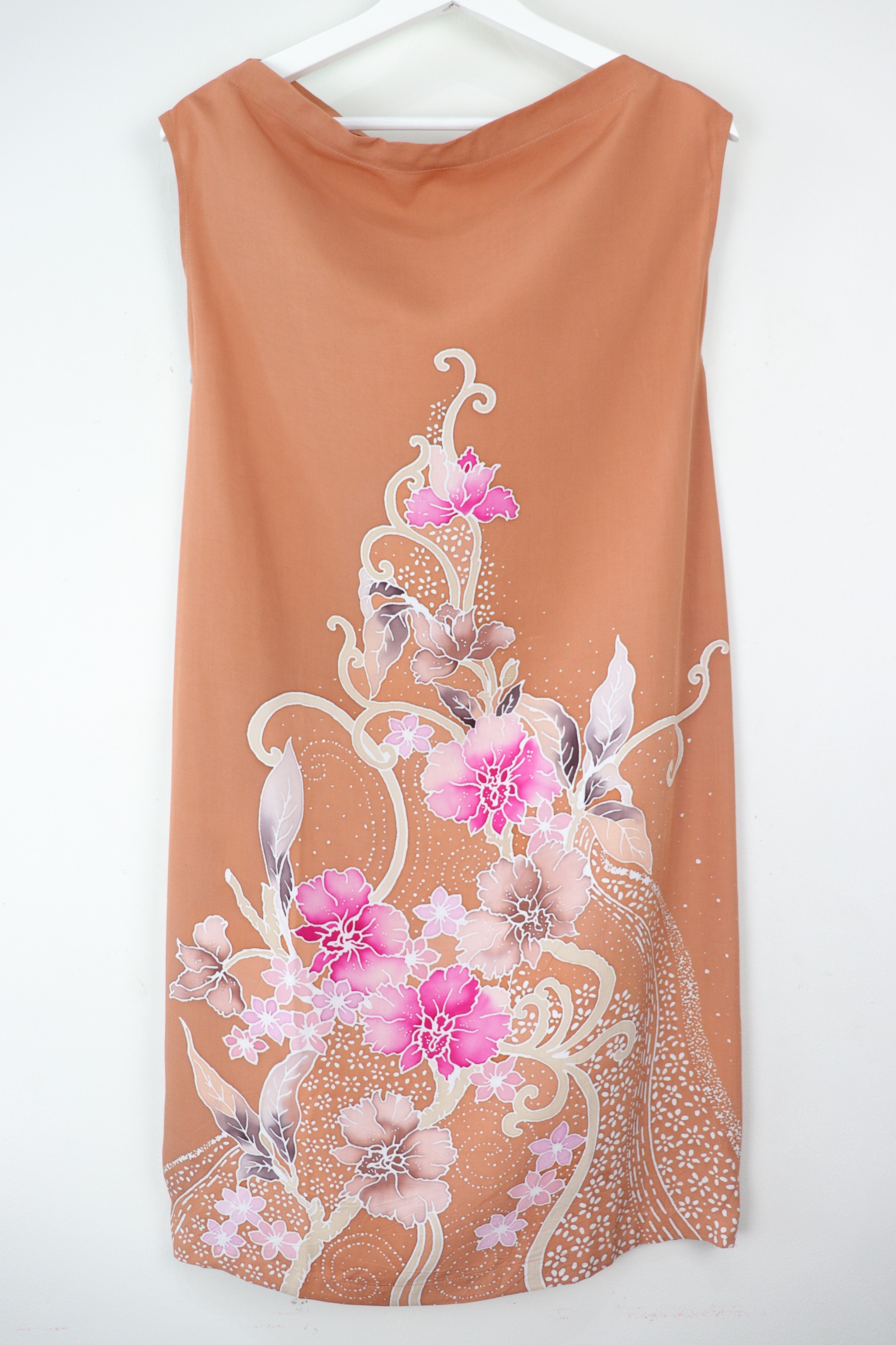 Batik Cowl Dress - Nude Orchid [HandDrawn Batik]