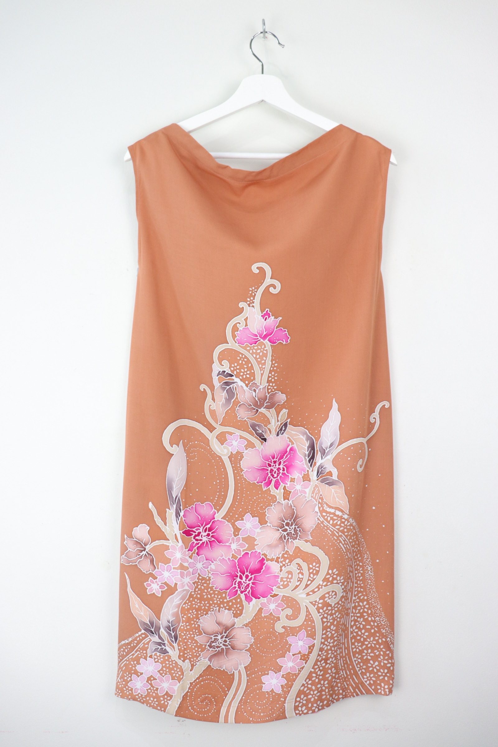 Batik Cowl Dress - Nude Orchid [HandDrawn Batik]