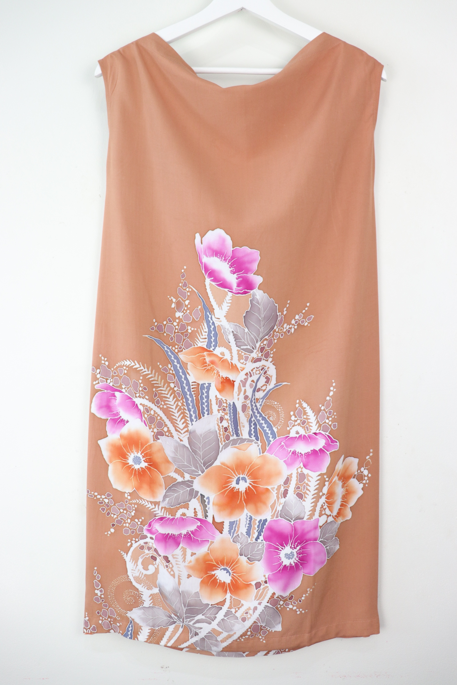 Batik Cowl Dress - Warm Dahlia [HandDrawn Batik]