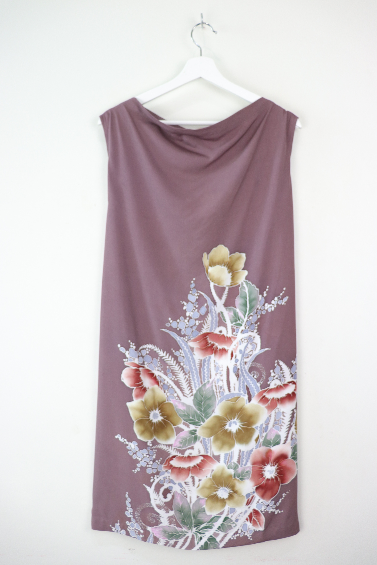 Batik Cowl Dress - Cocoa Dahlia [HandDrawn Batik]