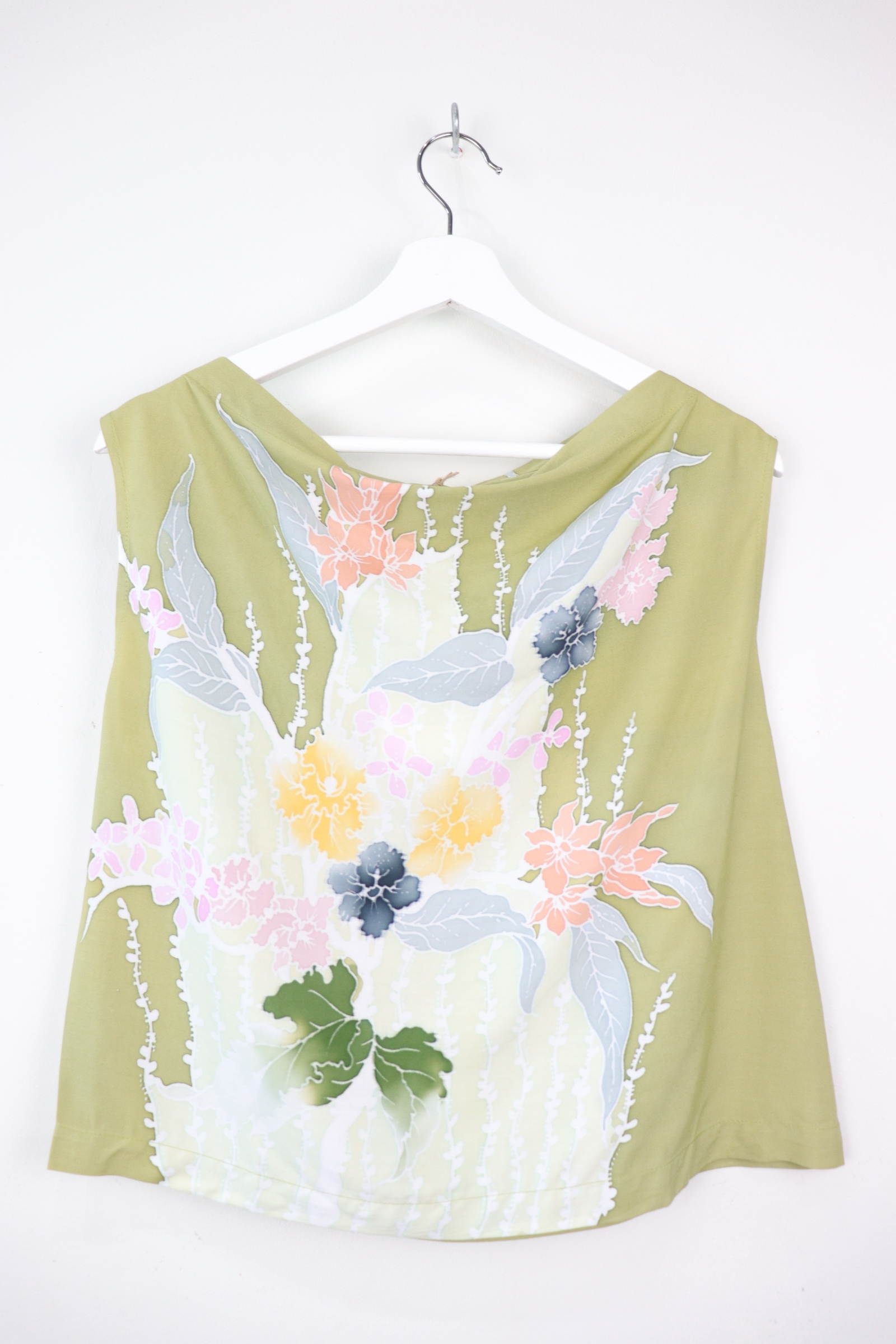 Batik Cowl Top - Avocado Orchid [HandDrawn Batik]