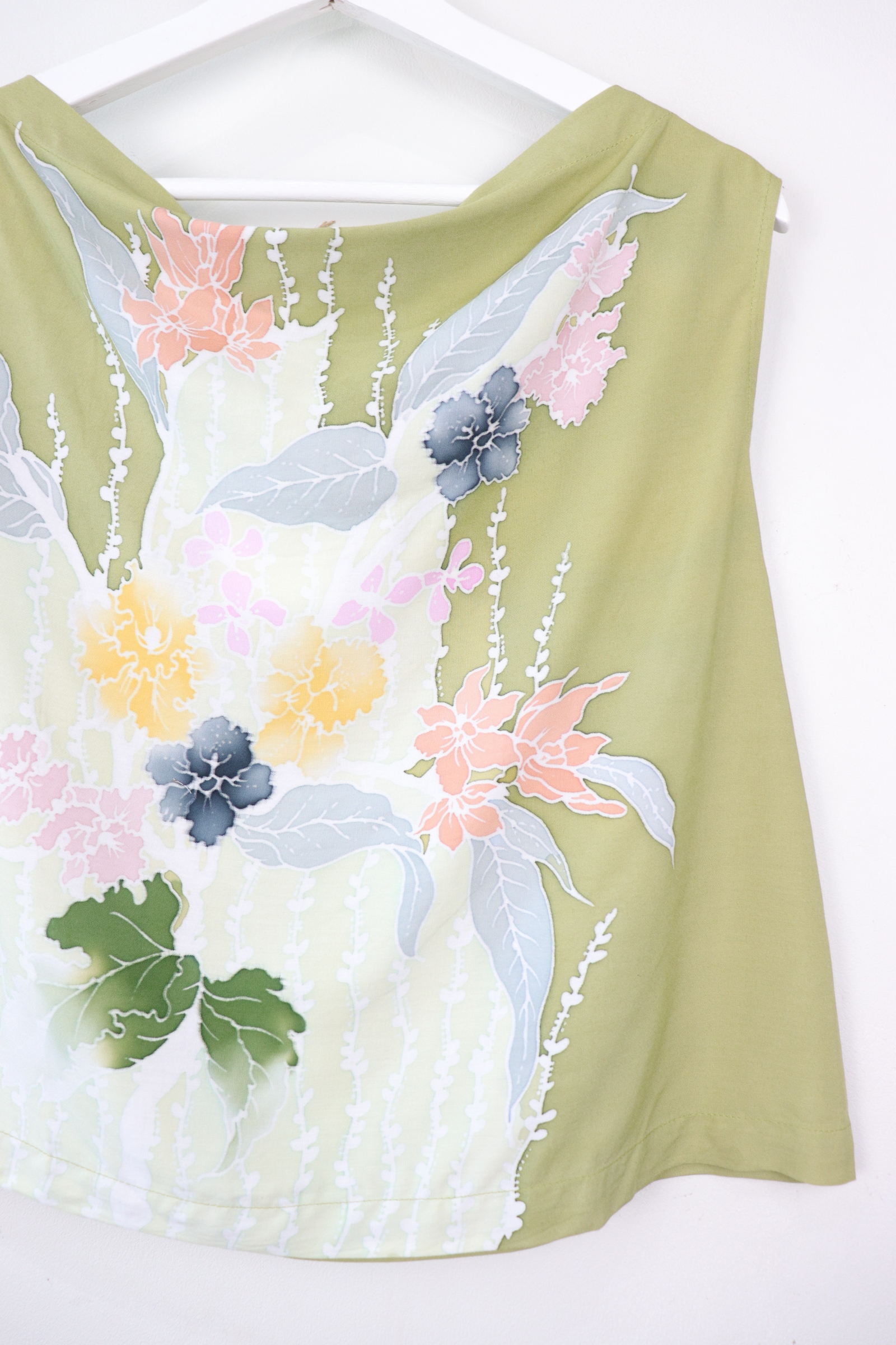 Batik Cowl Top - Avocado Orchid [HandDrawn Batik]