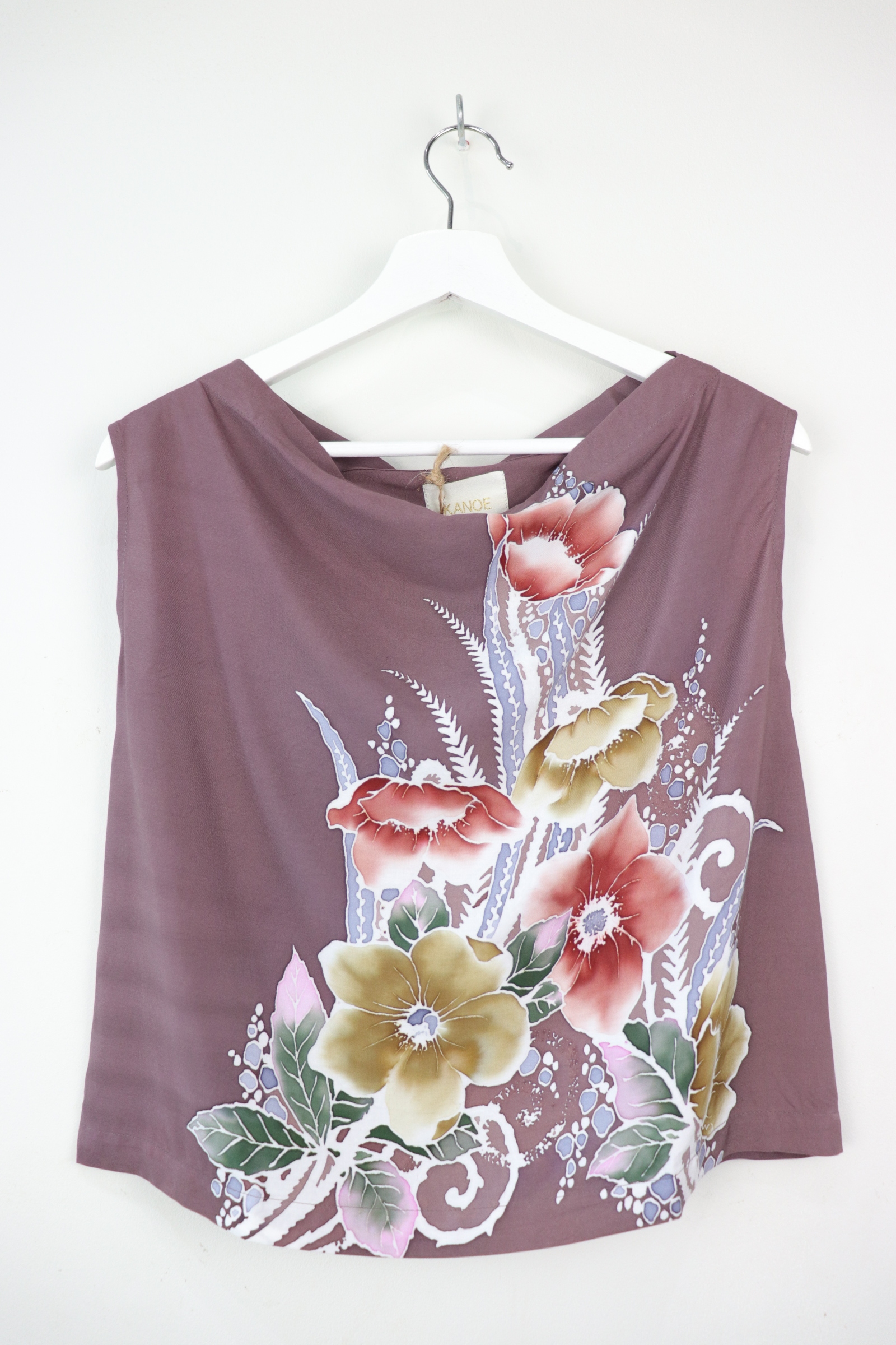 Batik Cowl Top - Cocoa Dahlia [HandDrawn Batik]