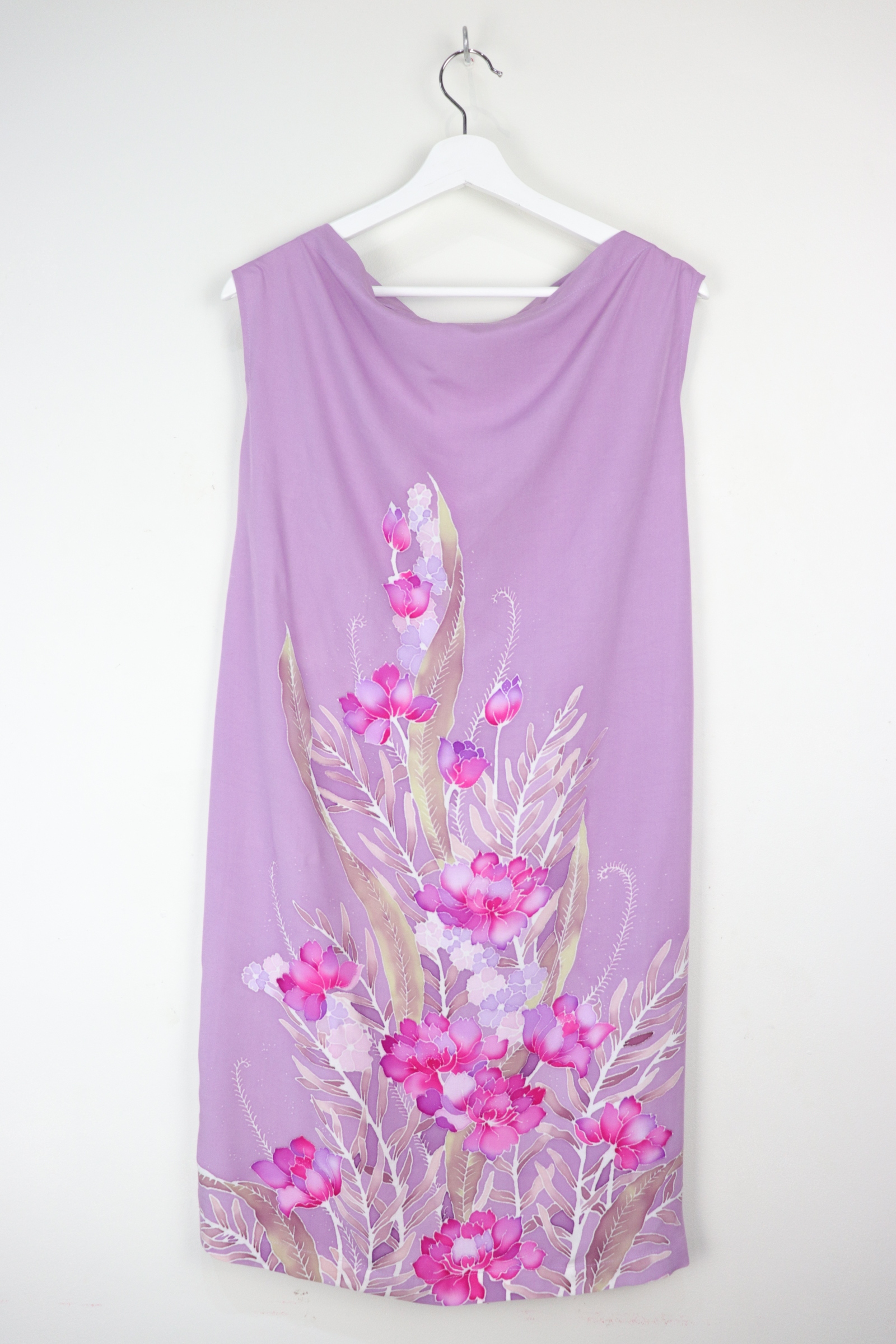 Batik Cowl Dress - Lilac Orchid *flawed [HandDrawn Batik]