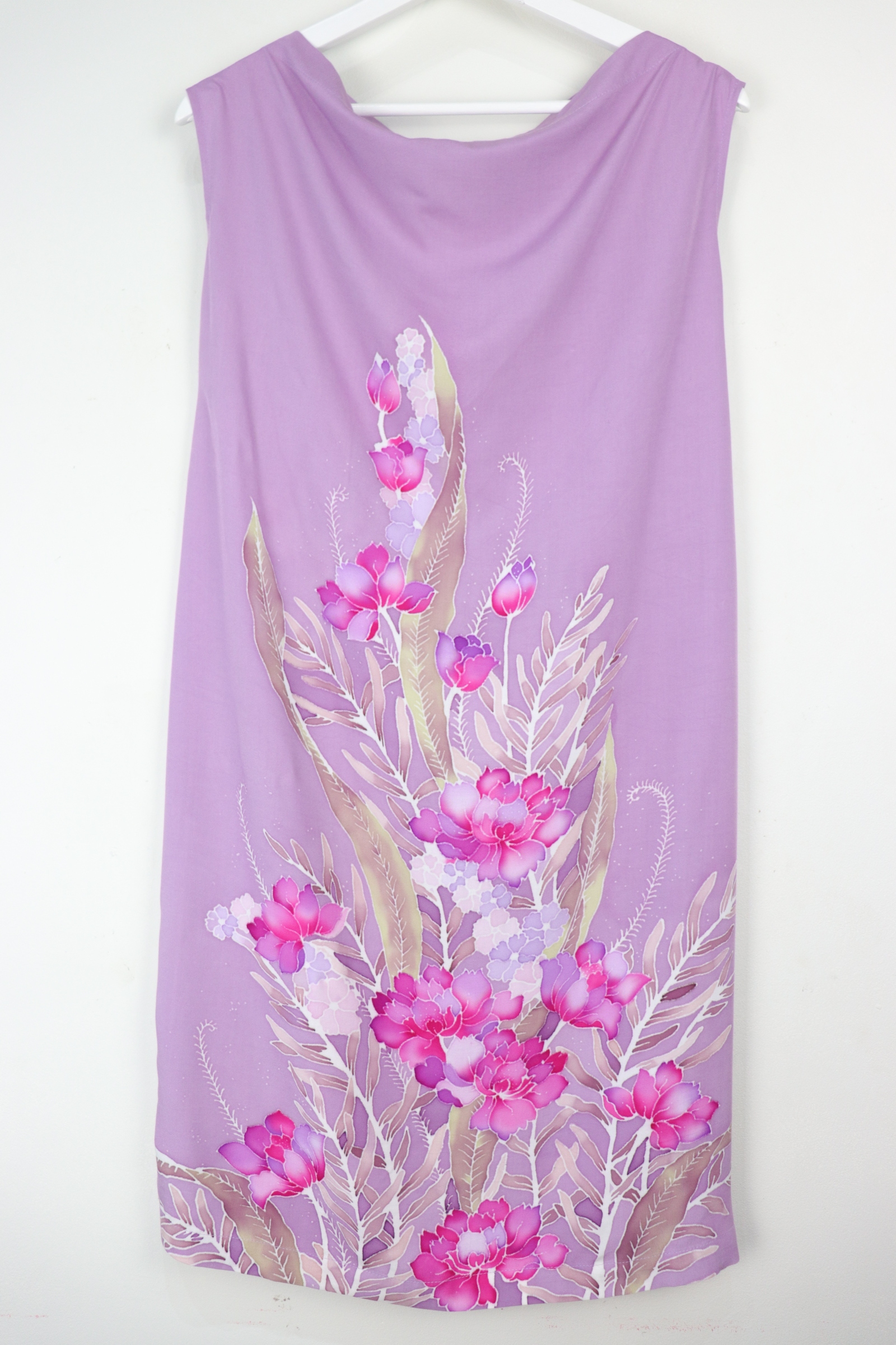 Batik Cowl Dress - Lilac Orchid *flawed [HandDrawn Batik]